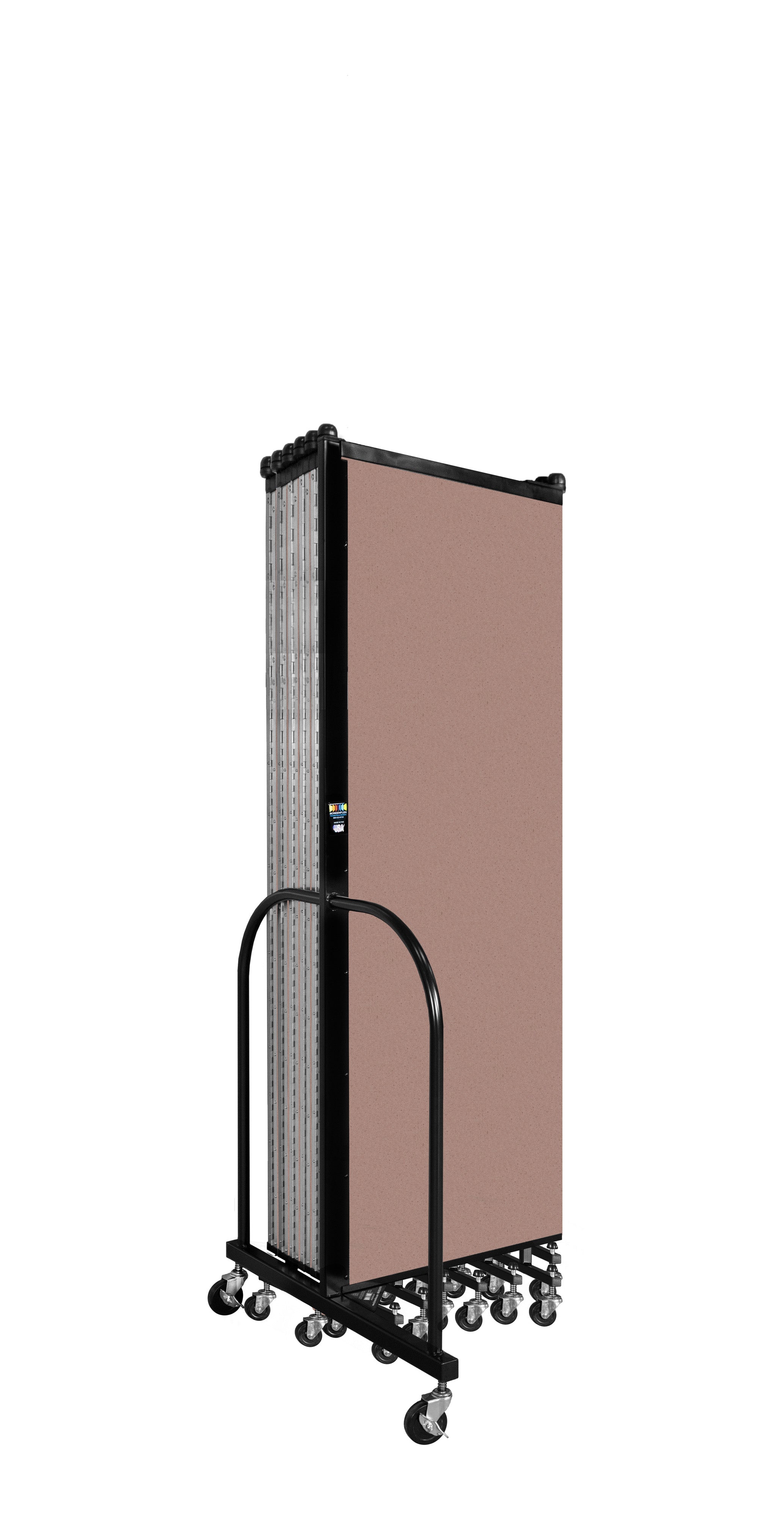 Wallmount Room Divider - 6'H x 23' 10" - 13 Panel, Rasberry, Vinyl