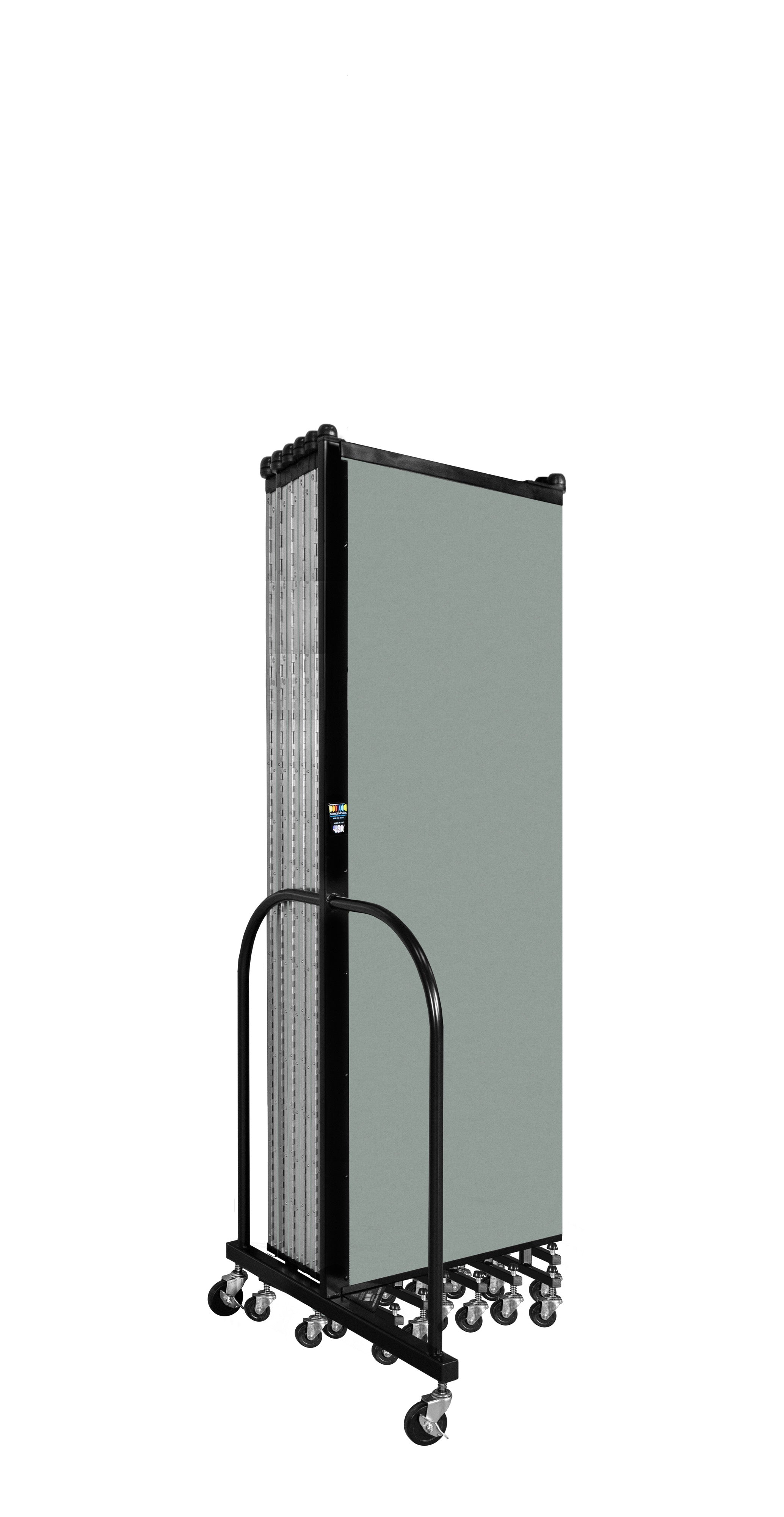 Wallmount Room Divider - 6'H x 23' 10" - 13 Panel, Mint, Vinyl