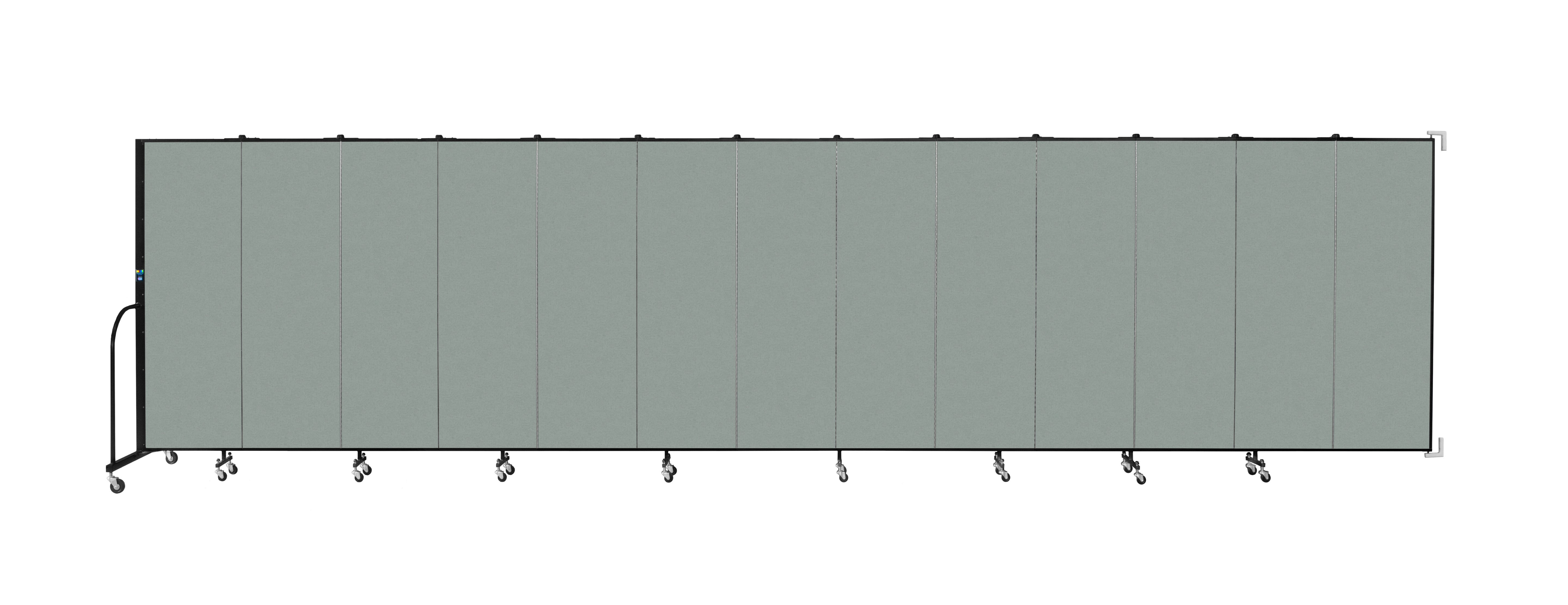 Wallmount Room Divider - 6'H x 23' 10" - 13 Panel, Mint, Vinyl
