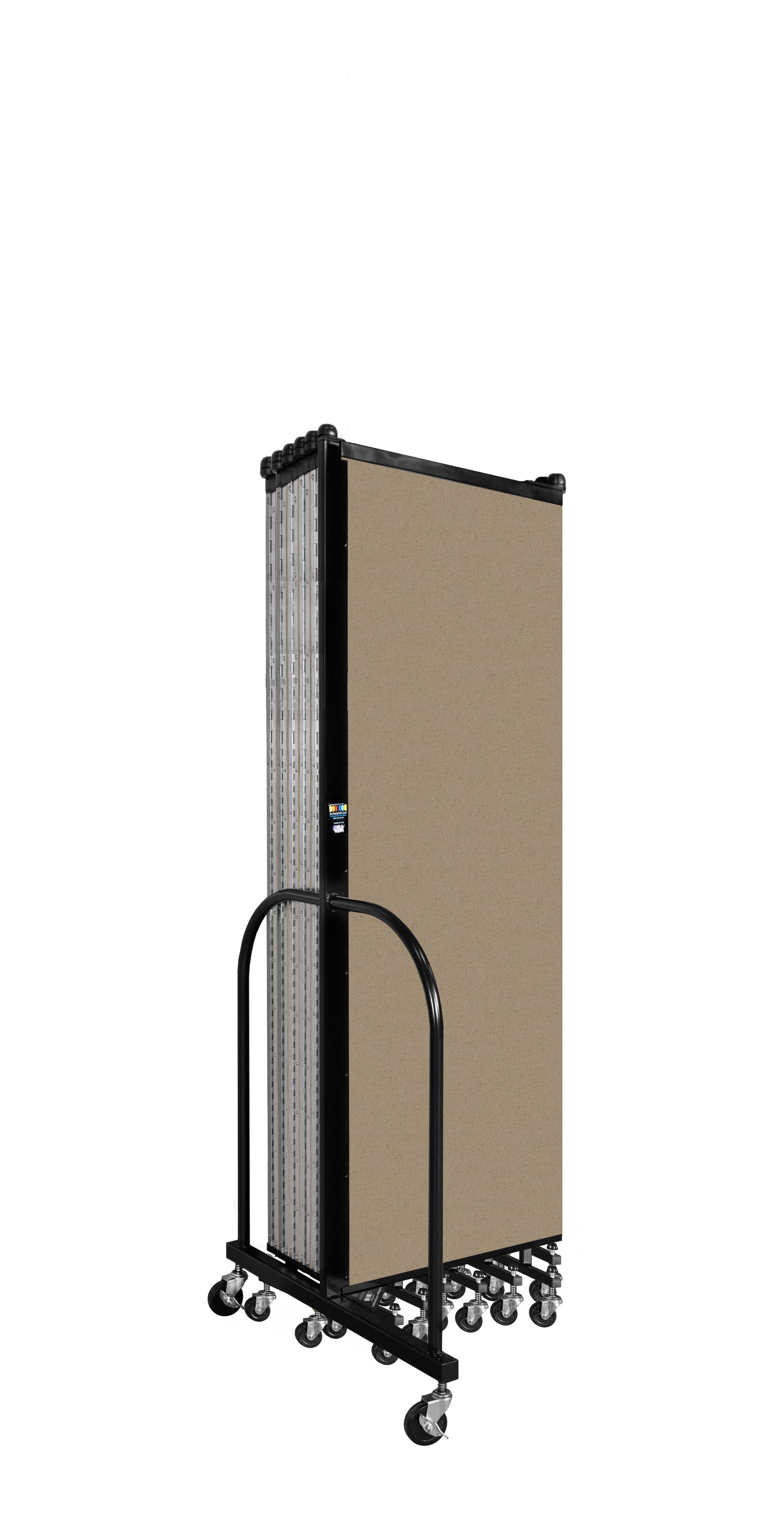 Wallmount Room Divider - 6'H x 23' 10" - 13 Panel, Sandalwood, Vinyl