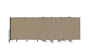 Wallmount Room Divider - 6'H x 23' 10" - 13 Panel, Sandalwood, Vinyl
