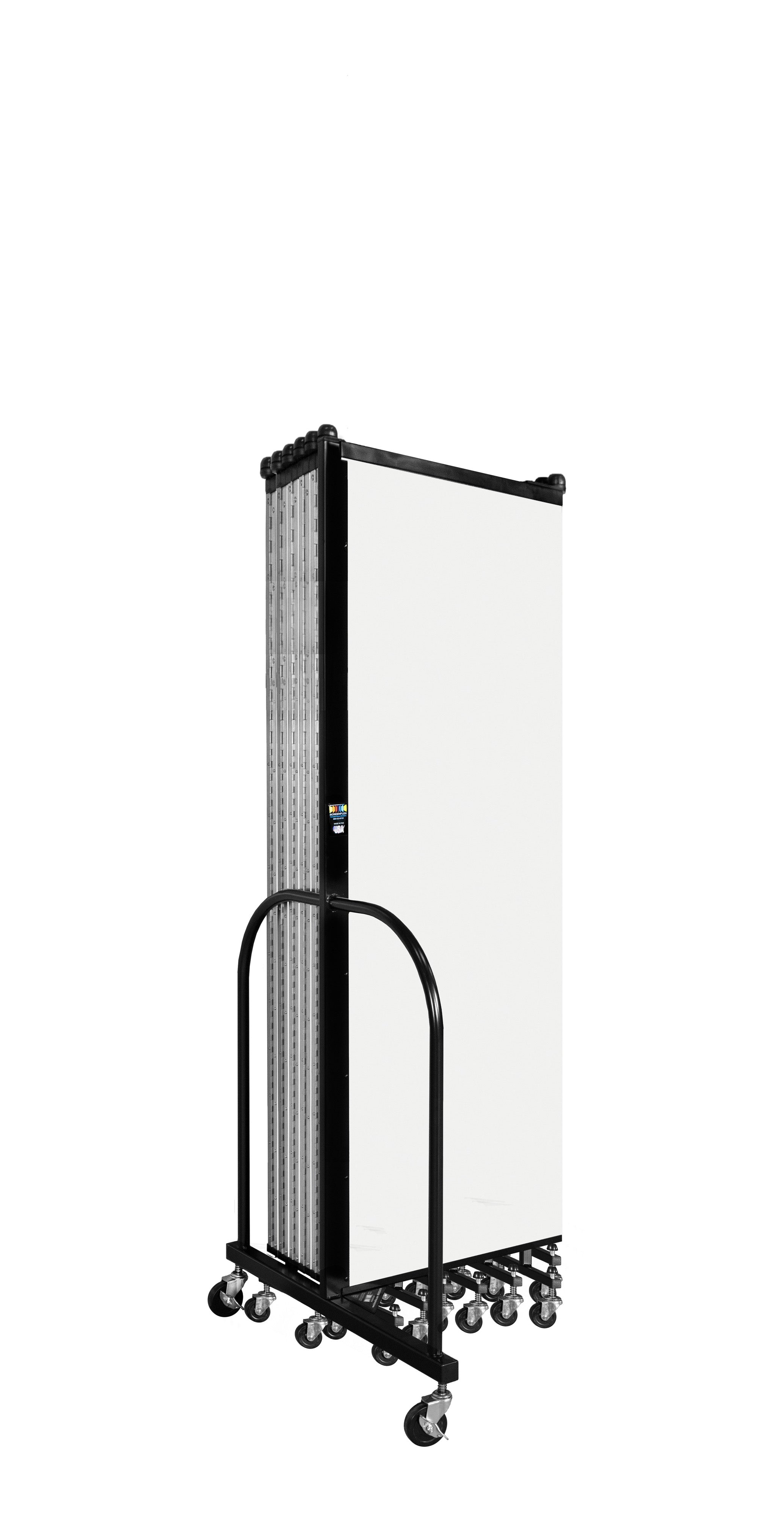 Wallmount Room Divider - 6'H x 23' 10" - 13 Panel, Ice, Vinyl