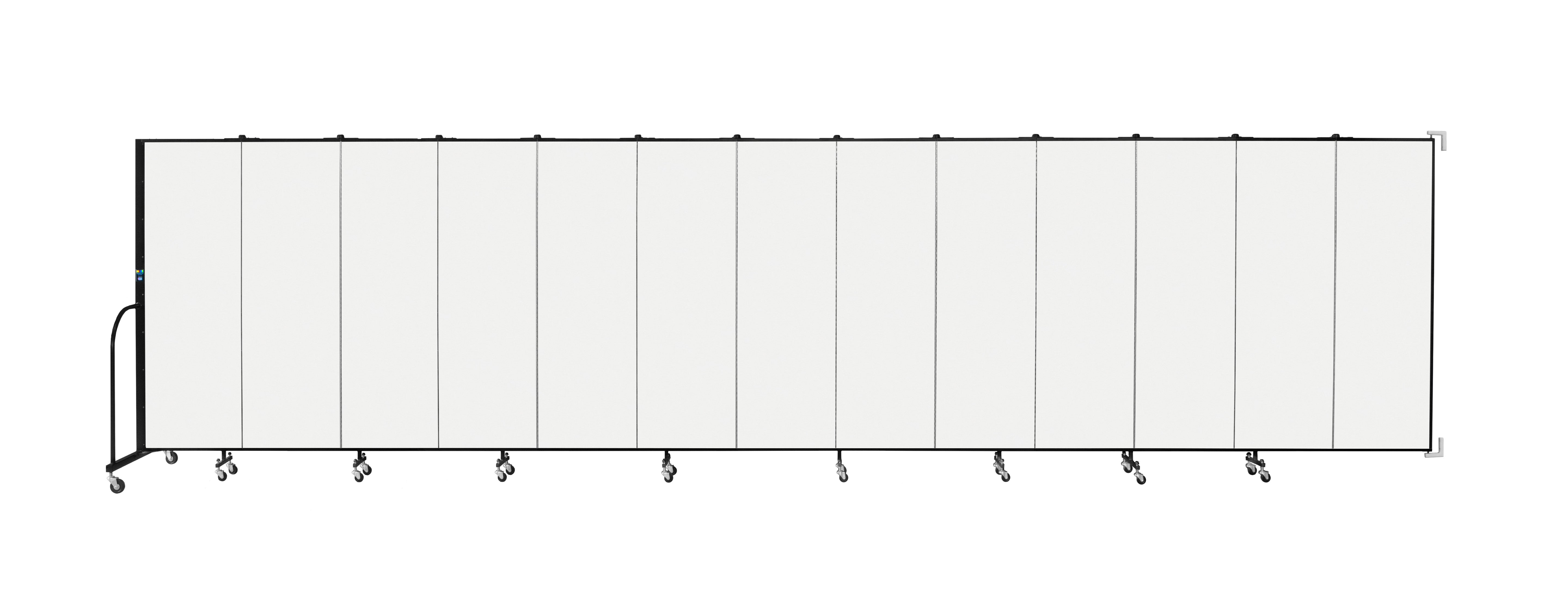Wallmount Room Divider - 6'H x 23' 10" - 13 Panel, Ice, Vinyl