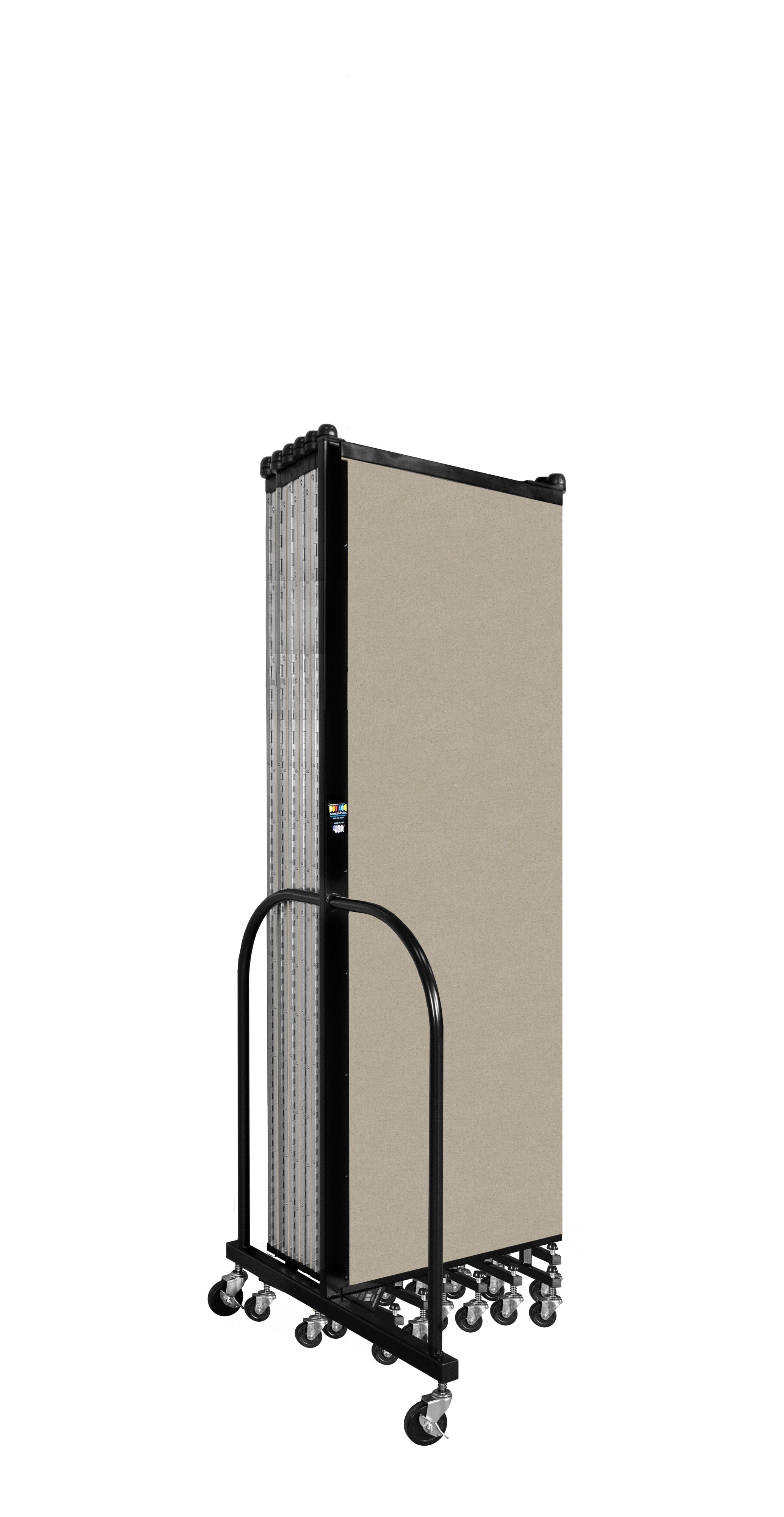 Wallmount Room Divider - 6'H x 23' 10" - 13 Panel, Hazelnut, Vinyl