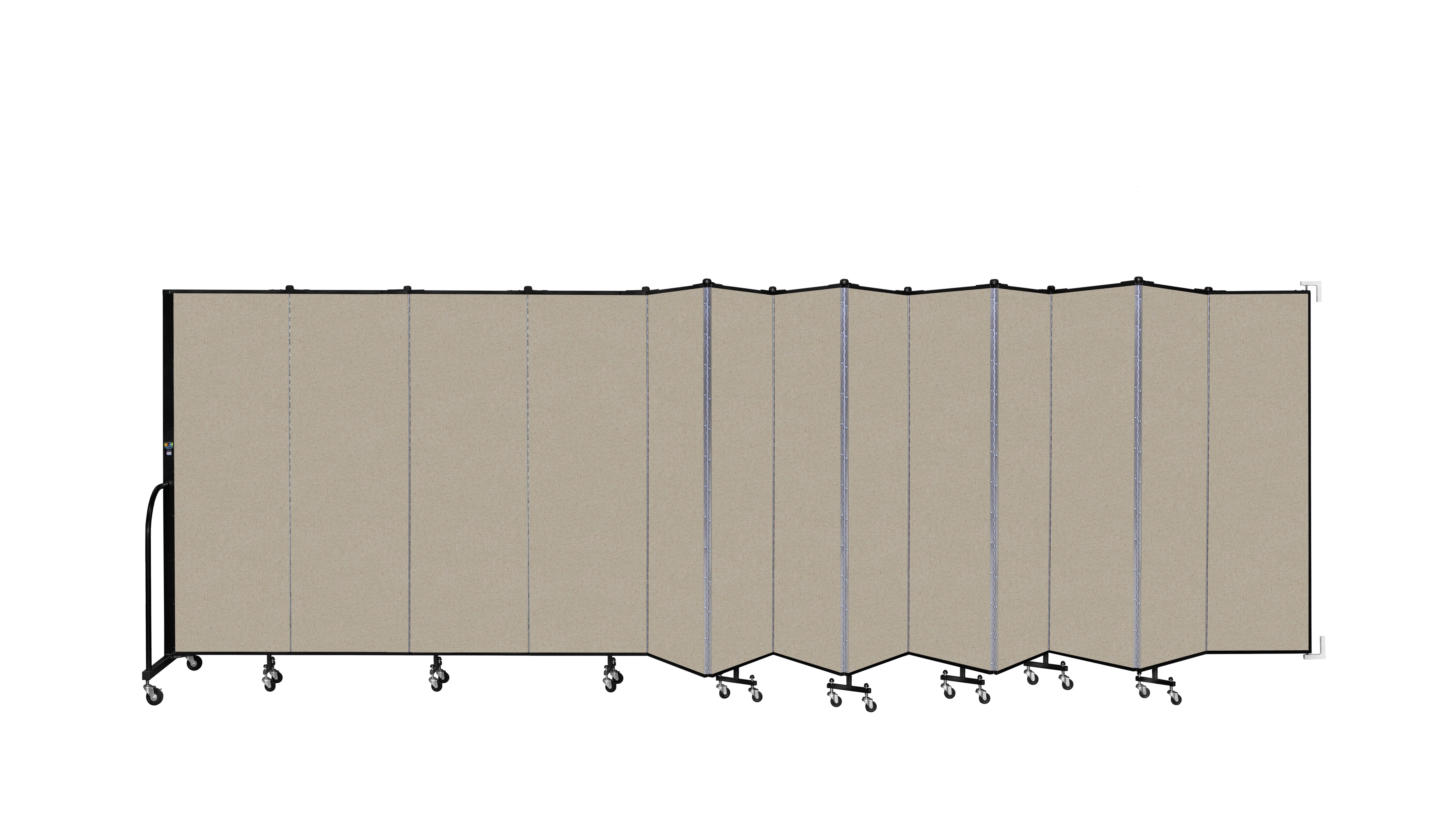 Wallmount Room Divider - 6'H x 23' 10" - 13 Panel, Hazelnut, Vinyl