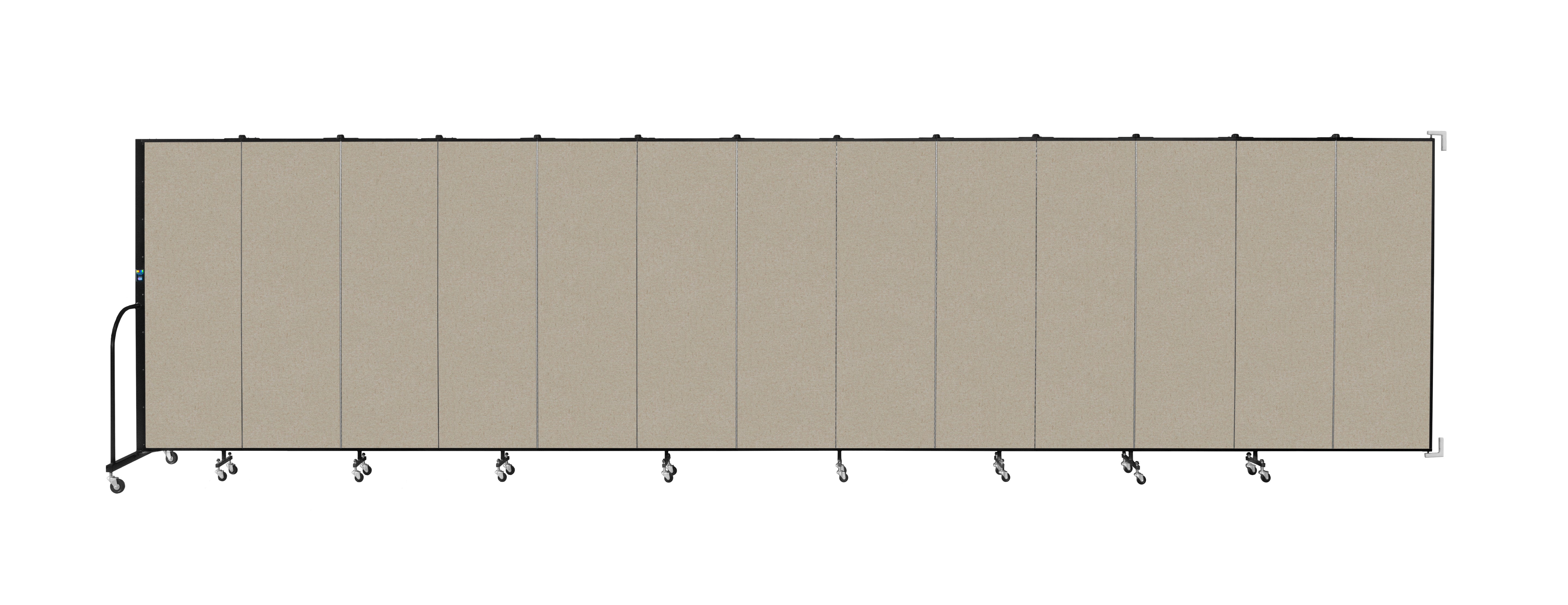 Wallmount Room Divider - 6'H x 23' 10" - 13 Panel, Hazelnut, Vinyl