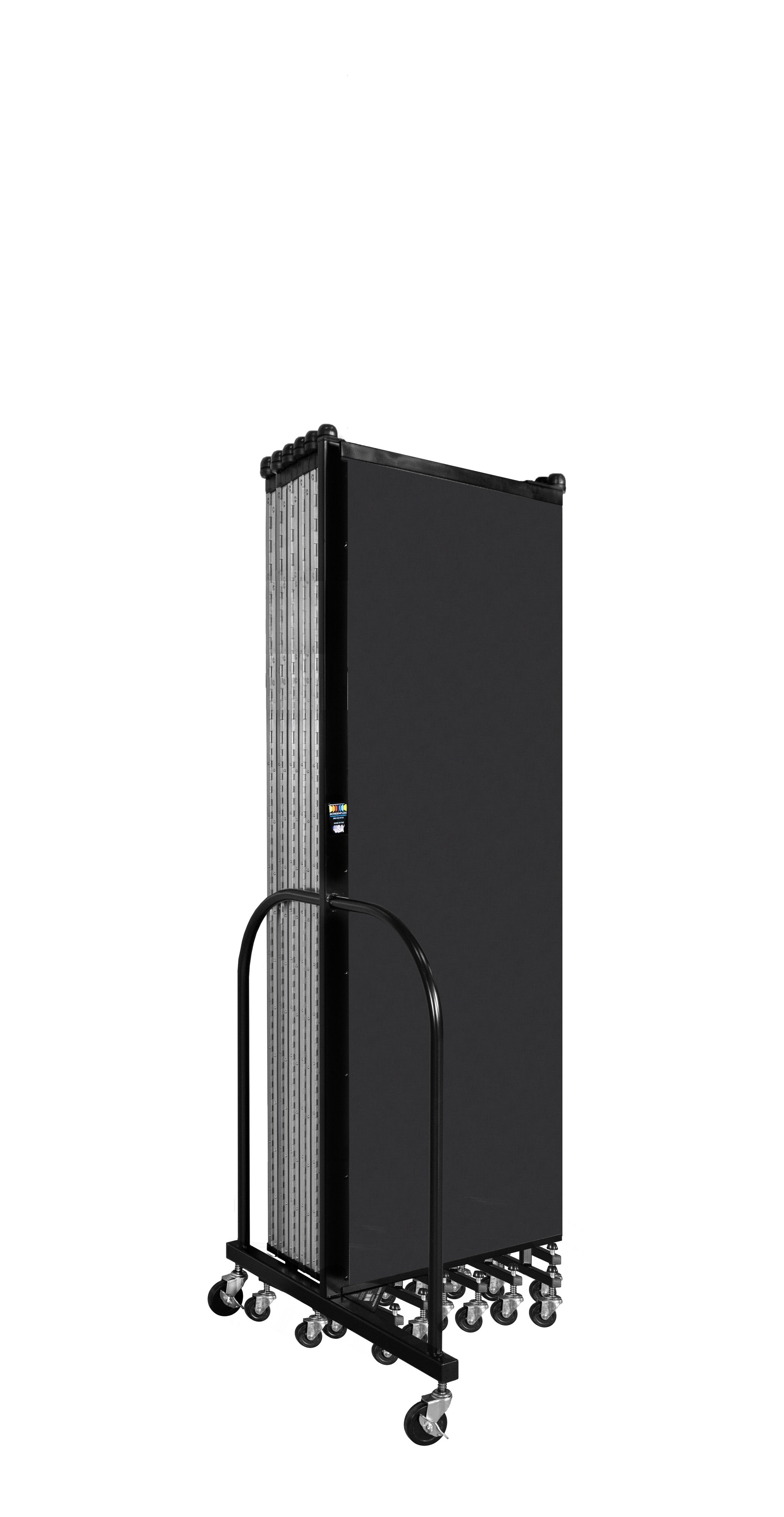 Wallmount Room Divider - 6'H x 23' 10" - 13 Panel, Coal, Vinyl