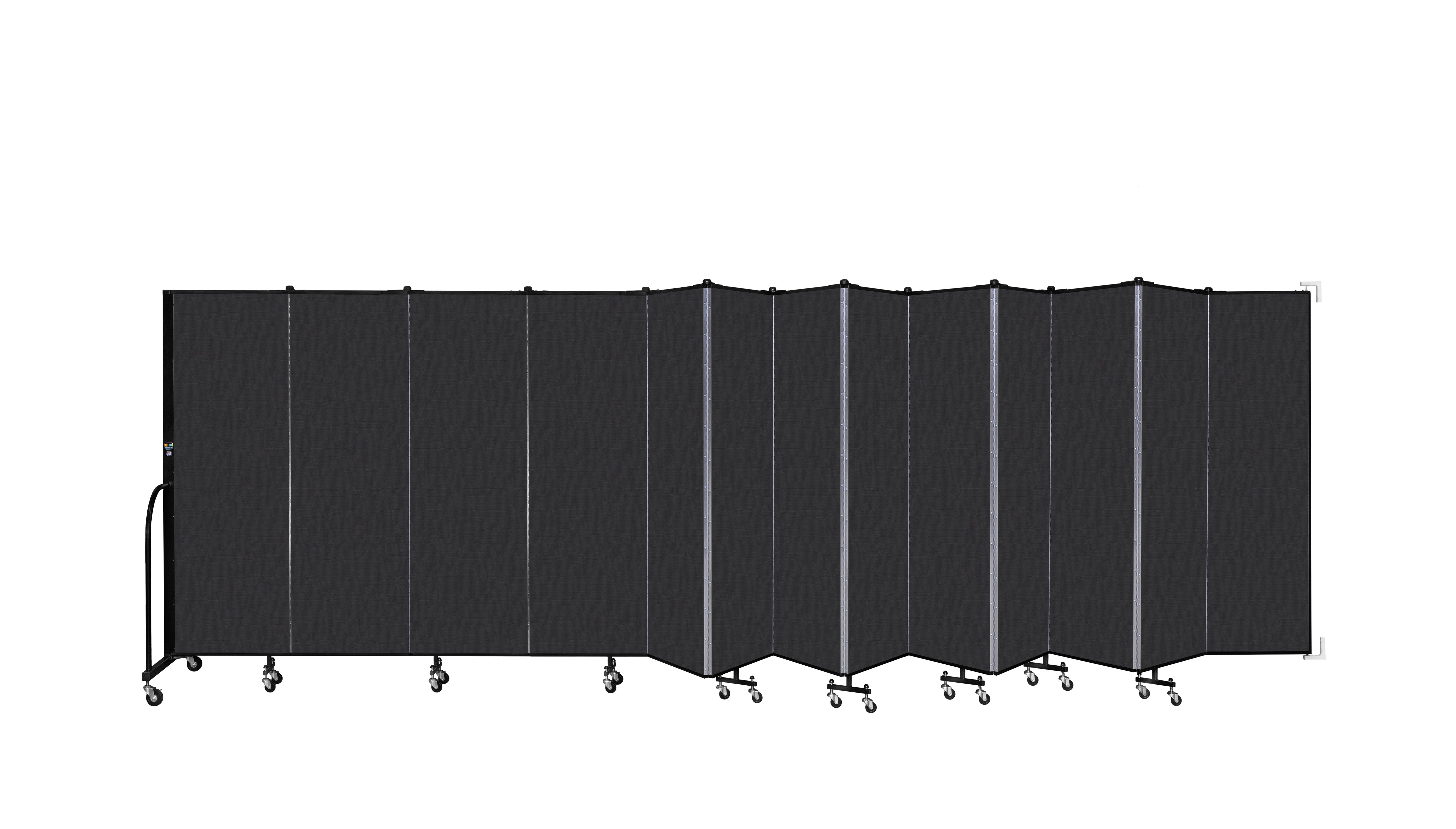 Wallmount Room Divider - 6'H x 23' 10" - 13 Panel, Coal, Vinyl
