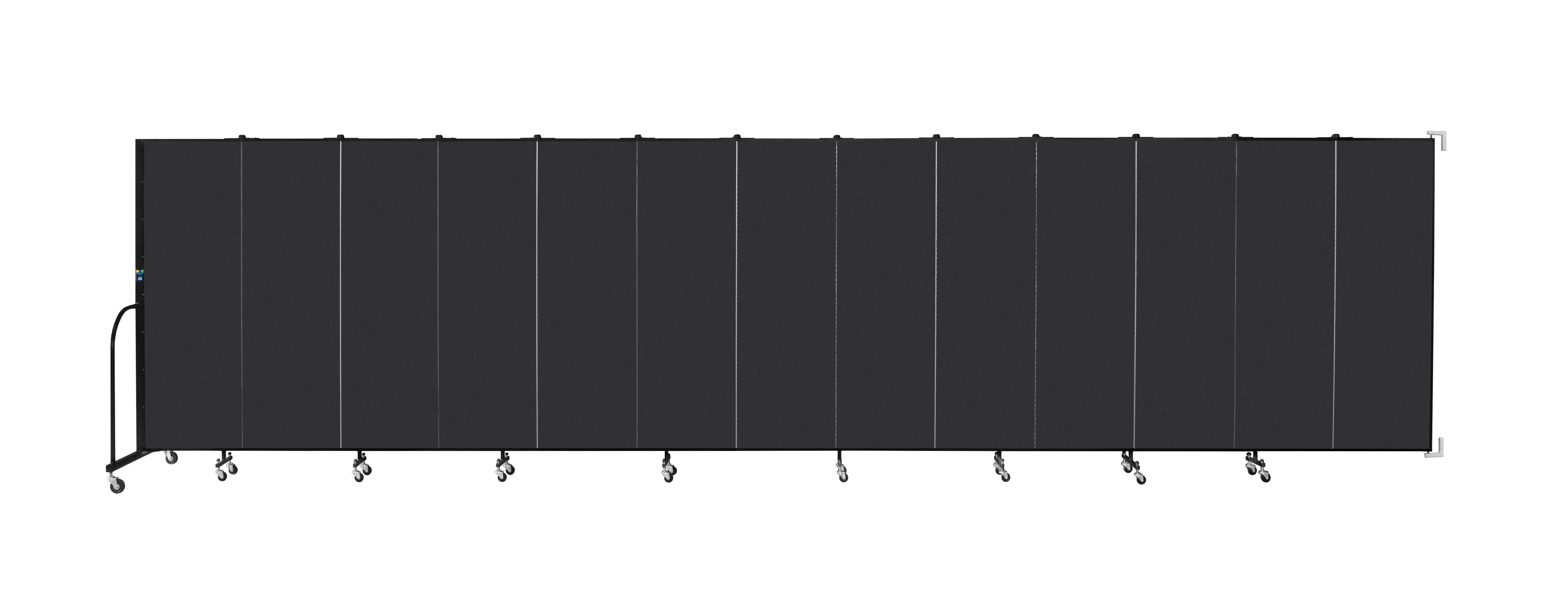 Wallmount Room Divider - 6'H x 23' 10" - 13 Panel, Coal, Vinyl
