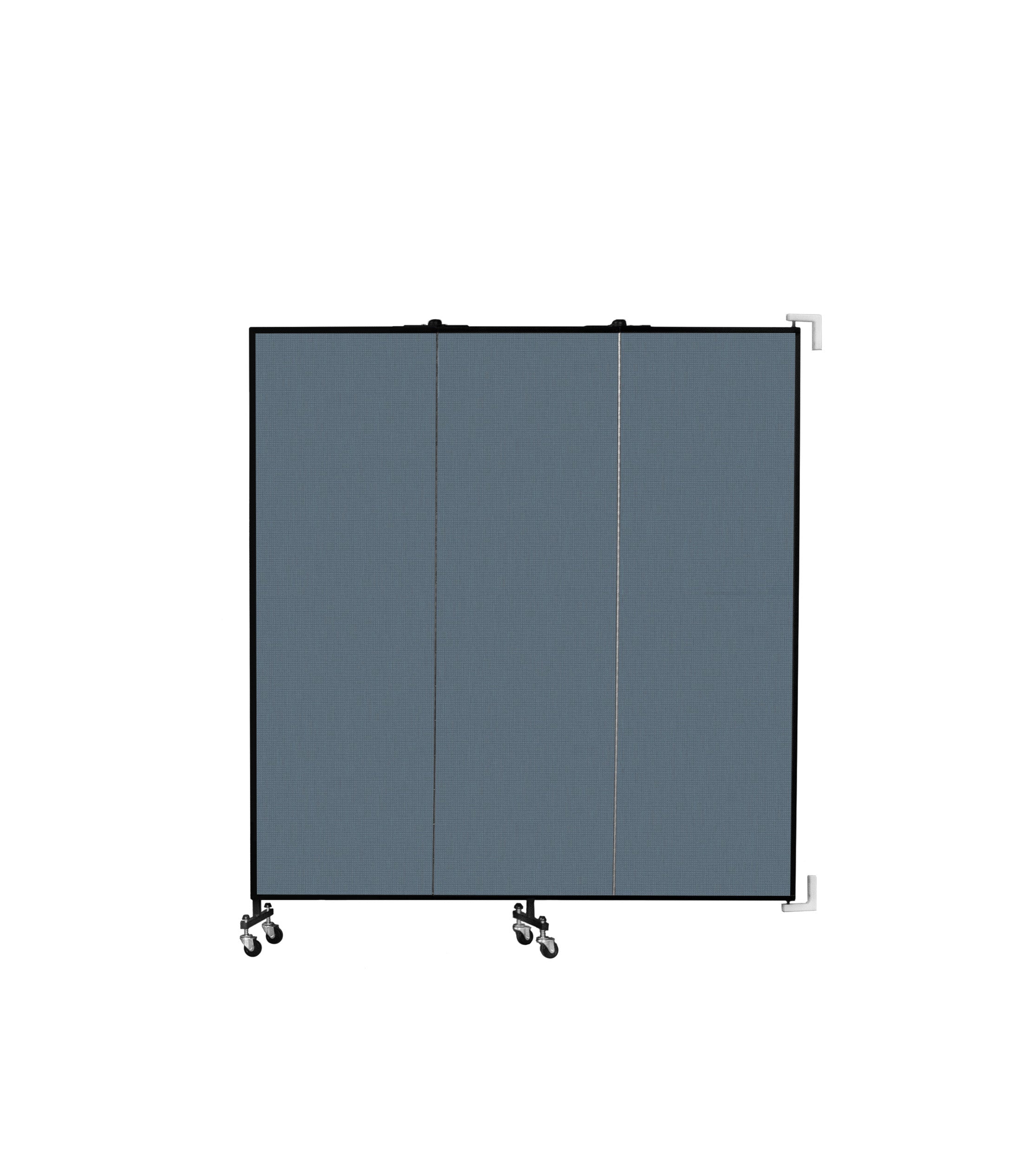 Wallmount Room Divider - 6'H x 5' 6"L - 3 Panel, Lake, Fabric