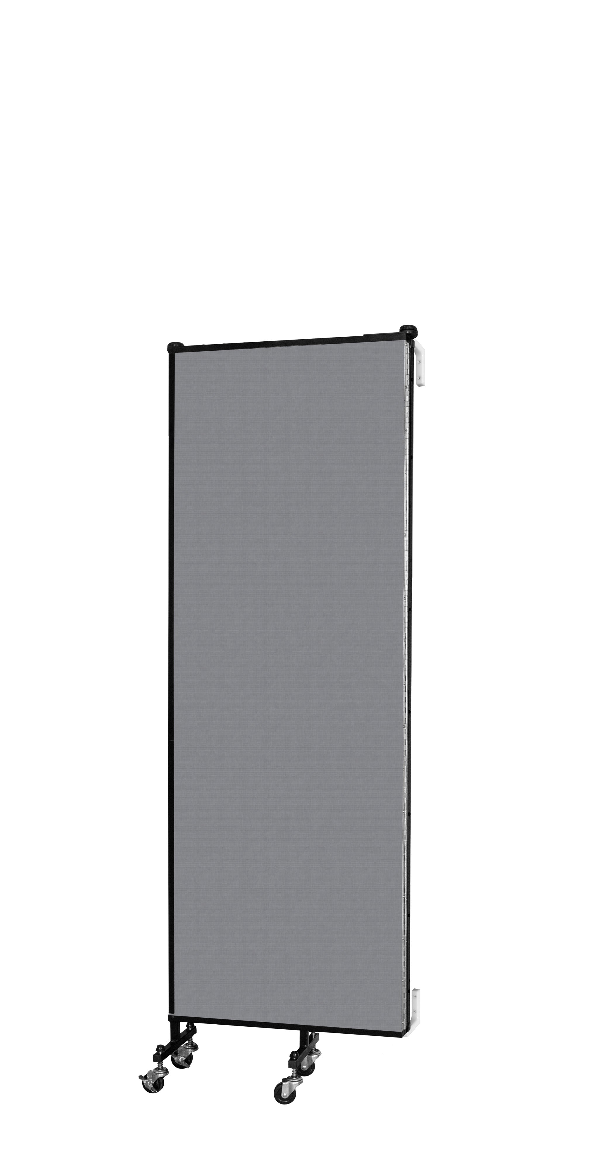 Wallmount Room Divider - 6'H x 5' 6"L - 3 Panel, Stone, Fabric