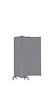 Wallmount Room Divider - 6'H x 5' 6"L - 3 Panel, Stone, Fabric