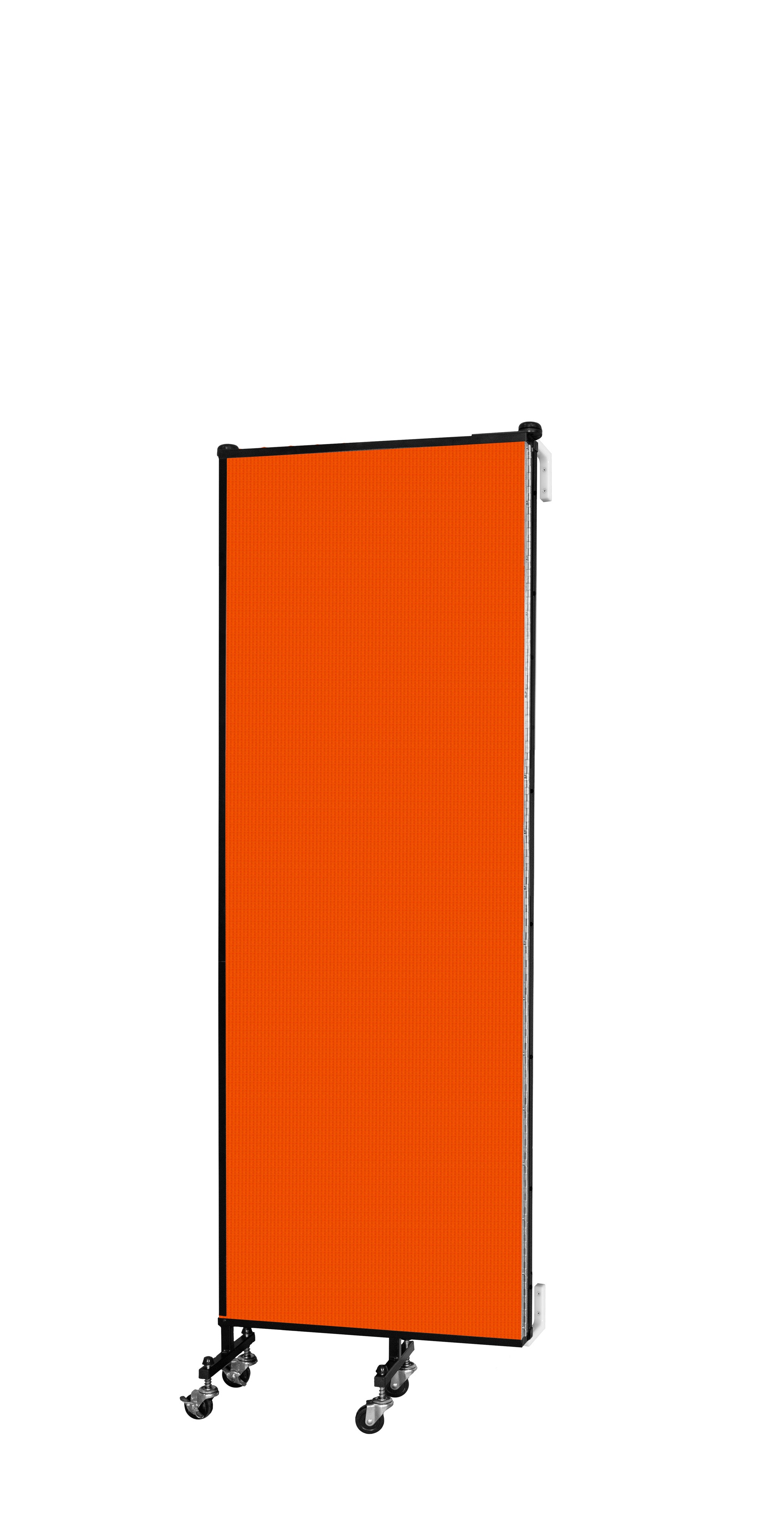 Wallmount Room Divider - 6'H x 5' 6"L - 3 Panel, Orange, Fabric