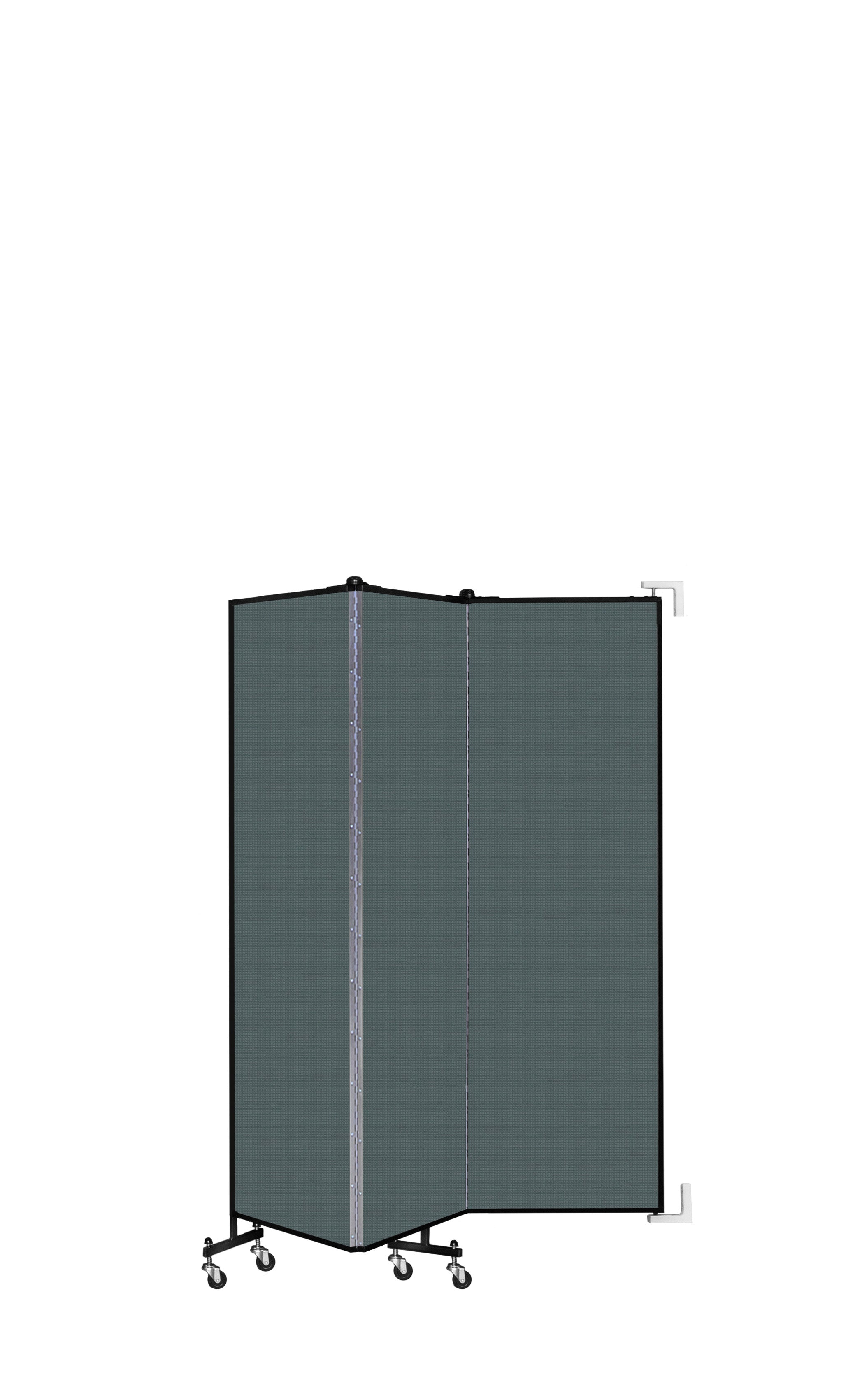 Wallmount Room Divider - 6'H x 5' 6"L - 3 Panel, Mallard, Fabric