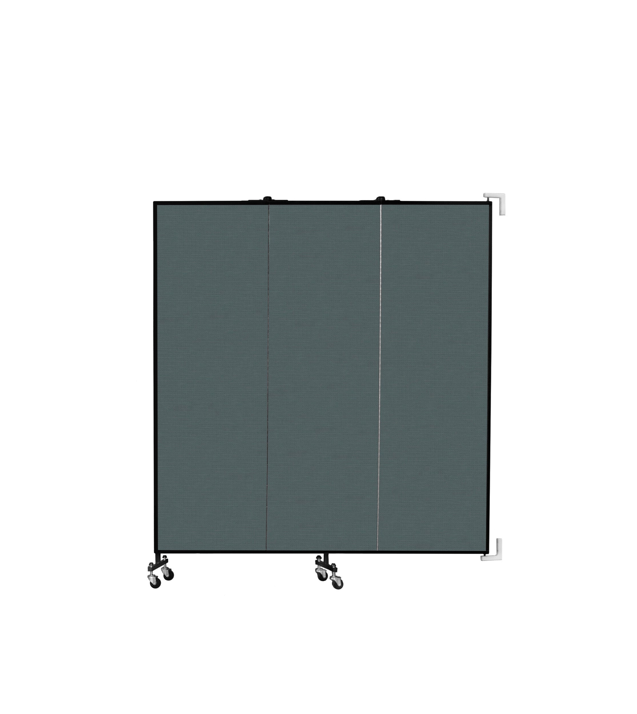 Wallmount Room Divider - 6'H x 5' 6"L - 3 Panel, Mallard, Fabric