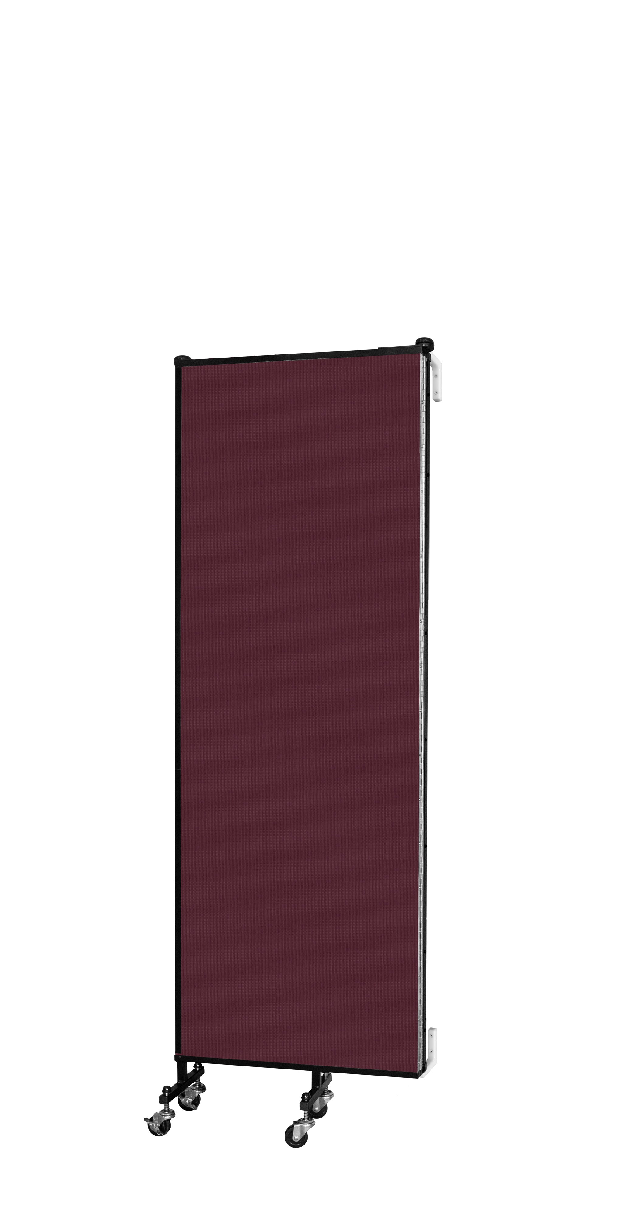 Wallmount Room Divider - 6'H x 5' 6"L - 3 Panel, Purple, Fabric