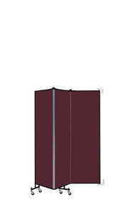 Wallmount Room Divider - 6'H x 5' 6"L - 3 Panel, Purple, Fabric