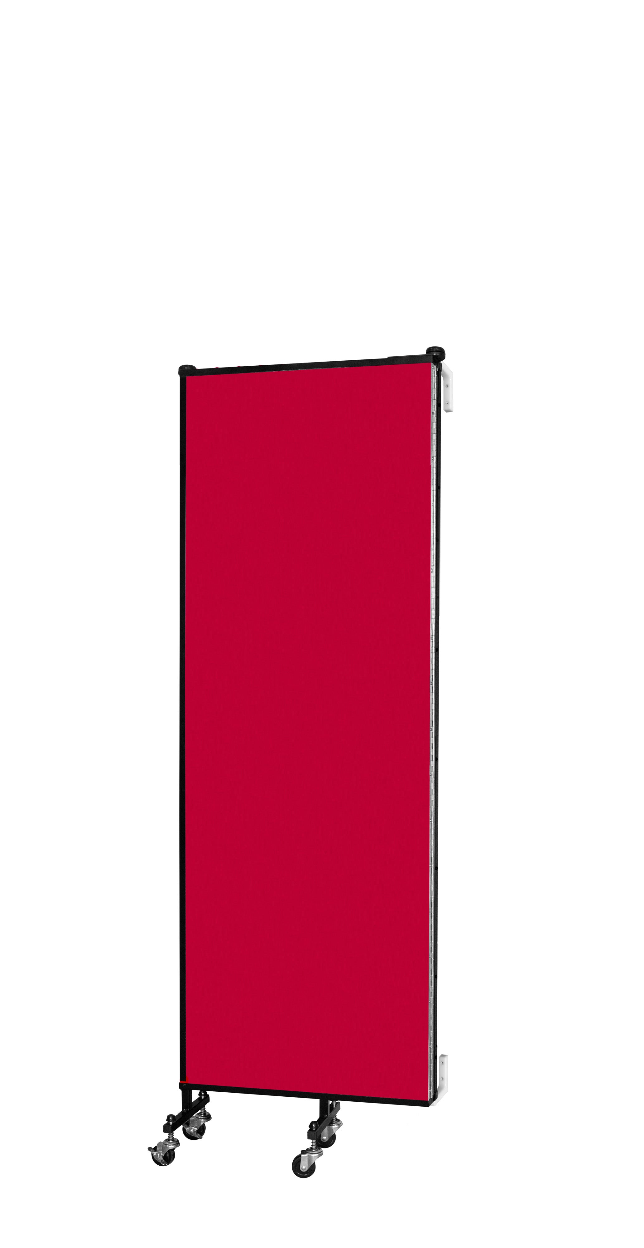Wallmount Room Divider - 6'H x 5' 6"L - 3 Panel, Primary Red, Fabric