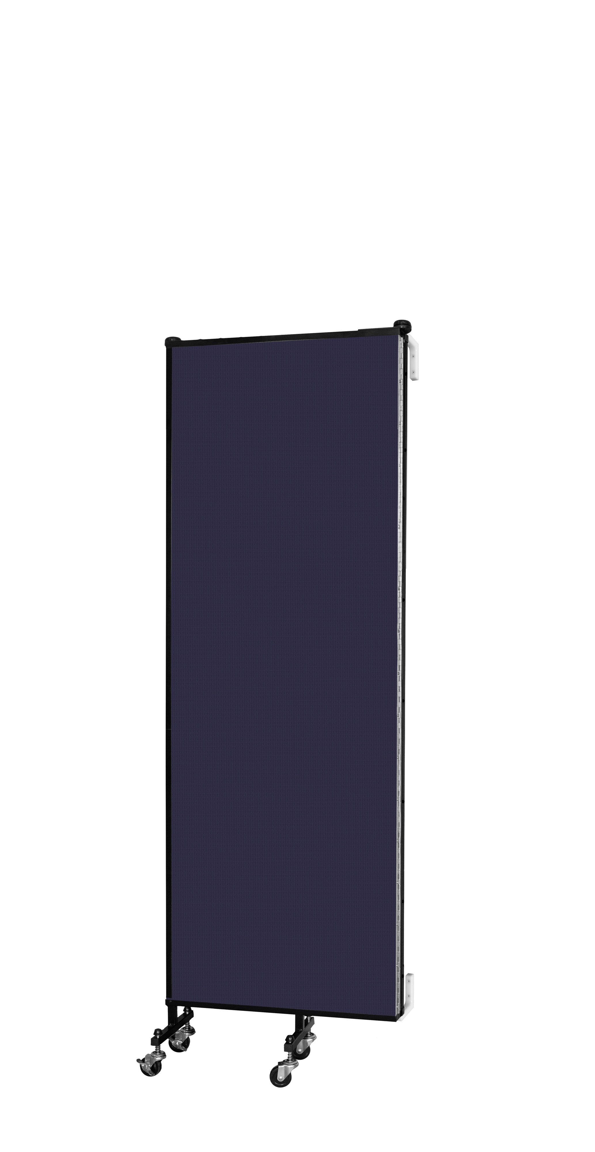 Wallmount Room Divider - 6'H x 5' 6"L - 3 Panel, Navy, Fabric