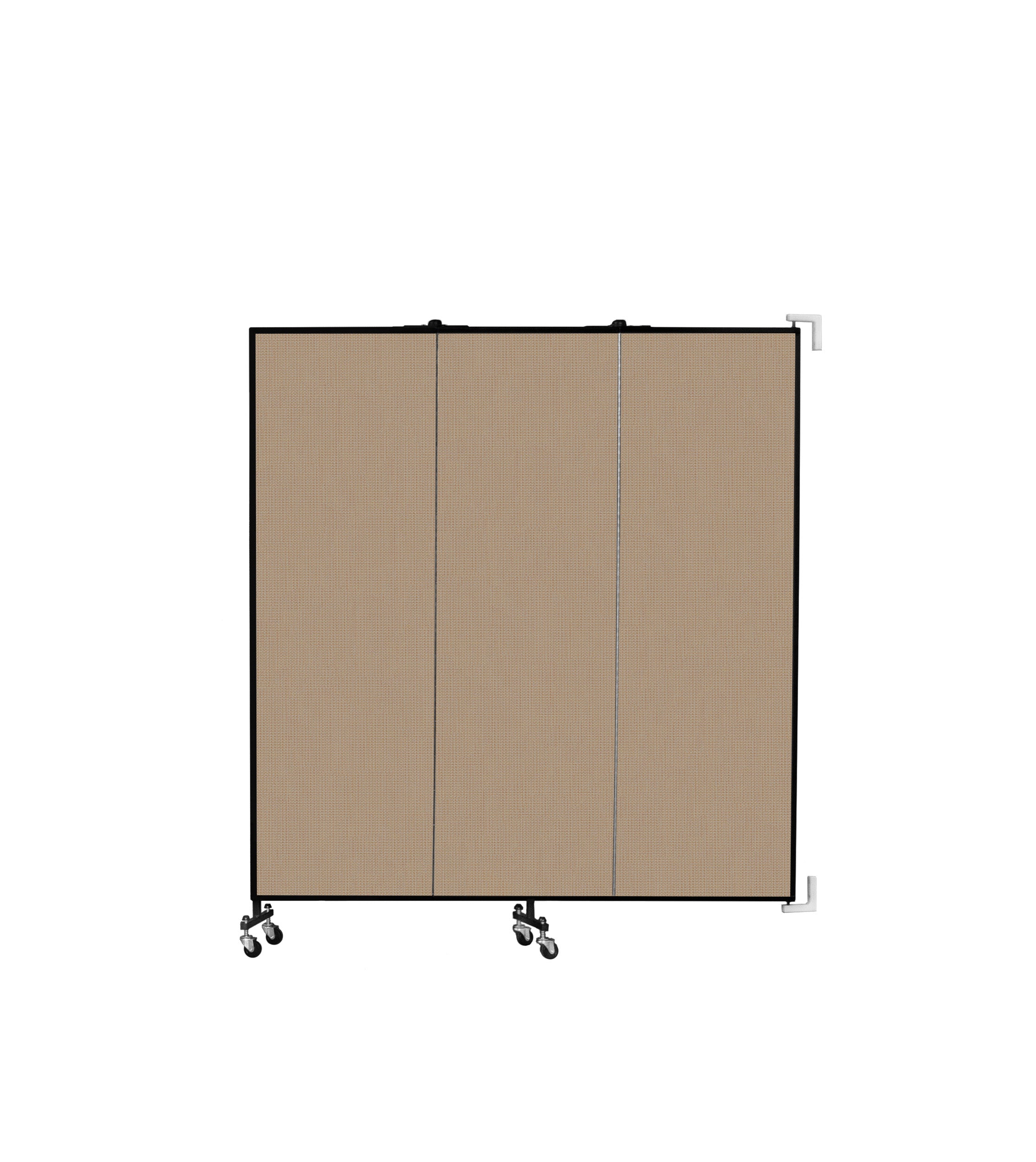 Wallmount Room Divider - 6'H x 5' 6"L - 3 Panel, Desert, Fabric
