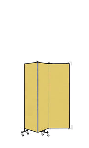Wallmount Room Divider - 6'H x 5' 6"L - 3 Panel, Primary Yellow, Fabric