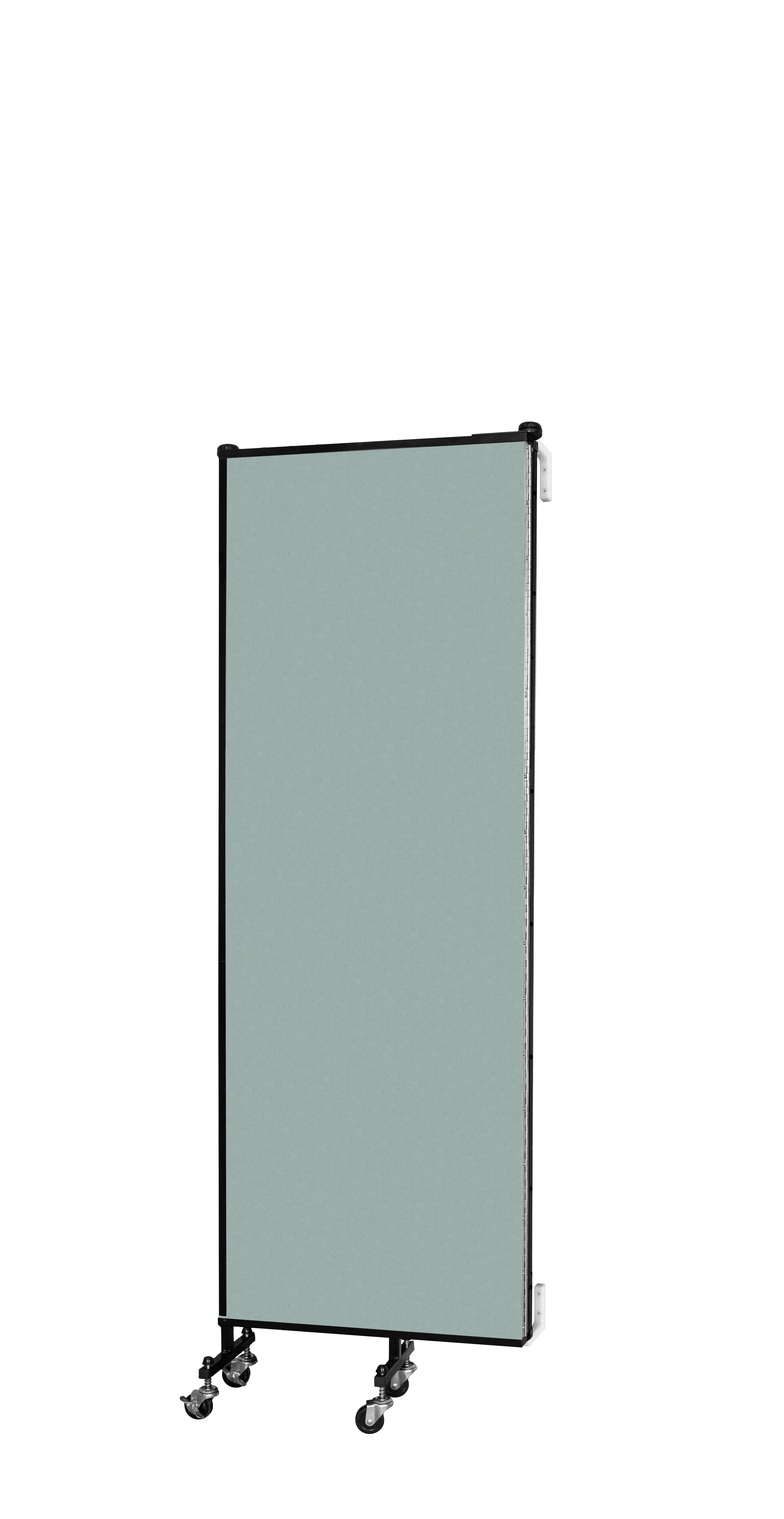 Wallmount Room Divider - 6'H x 5' 6"L - 3 Panel, Sea Green, Fabric