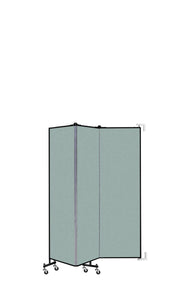 Wallmount Room Divider - 6'H x 5' 6"L - 3 Panel, Sea Green, Fabric