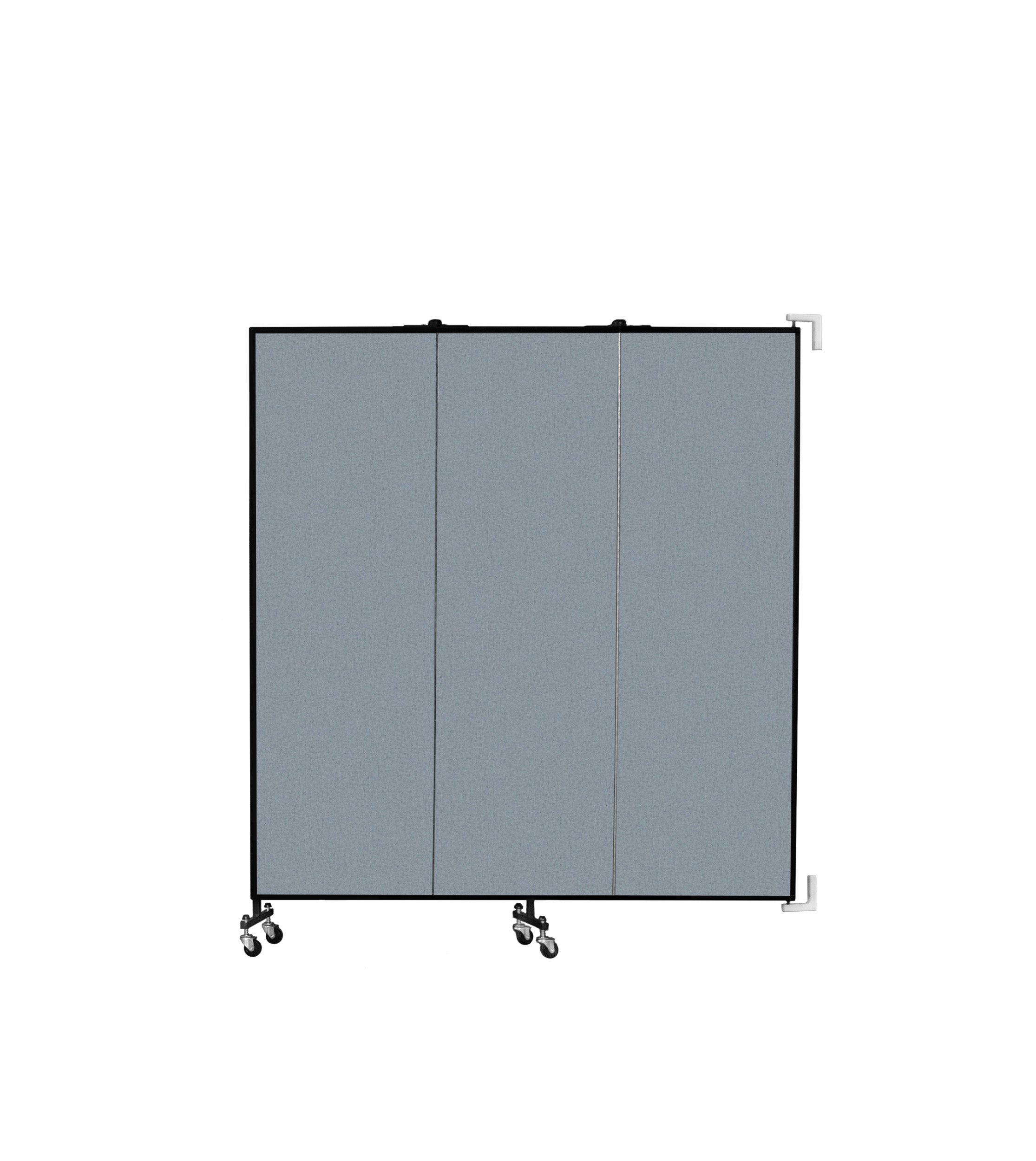 Wallmount Room Divider - 6'H x 5' 6"L - 3 Panel, Blue Tide, Vinyl
