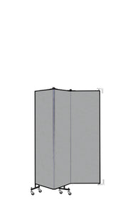 Wallmount Room Divider - 6'H x 5' 6"L - 3 Panel, Granite, Vinyl