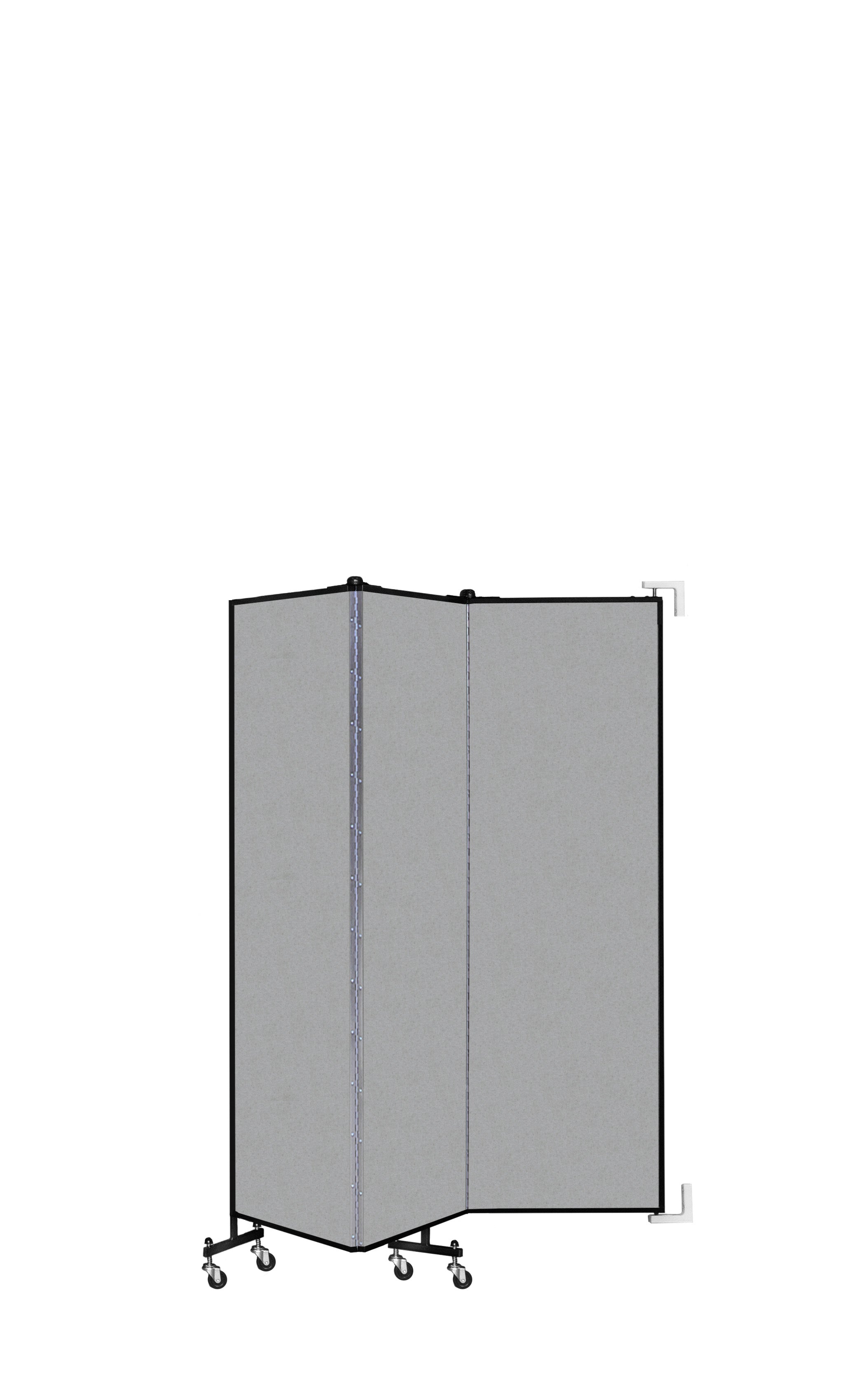 Wallmount Room Divider - 6'H x 5' 6"L - 3 Panel, Granite, Vinyl