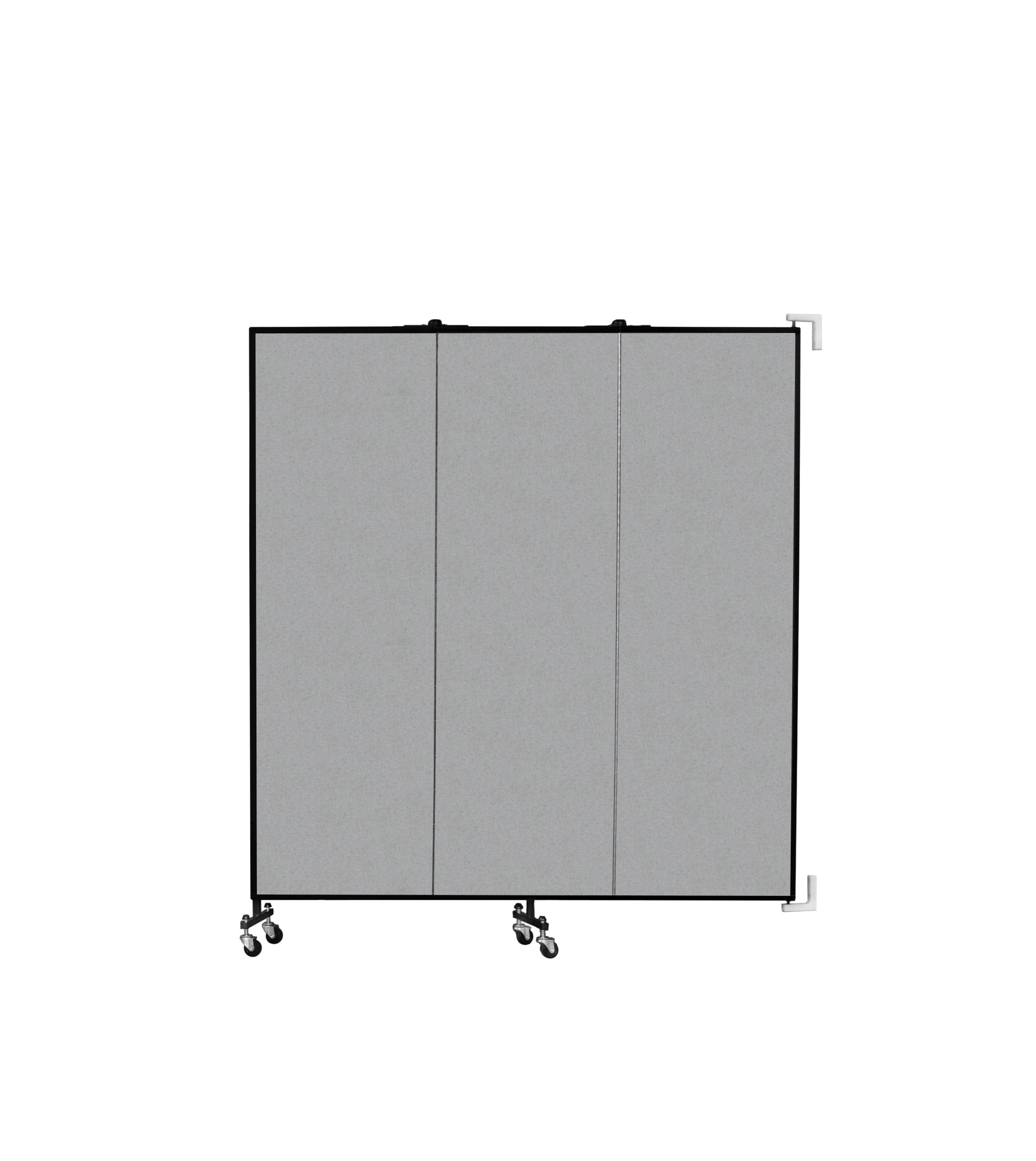 Wallmount Room Divider - 6'H x 5' 6"L - 3 Panel, Granite, Vinyl