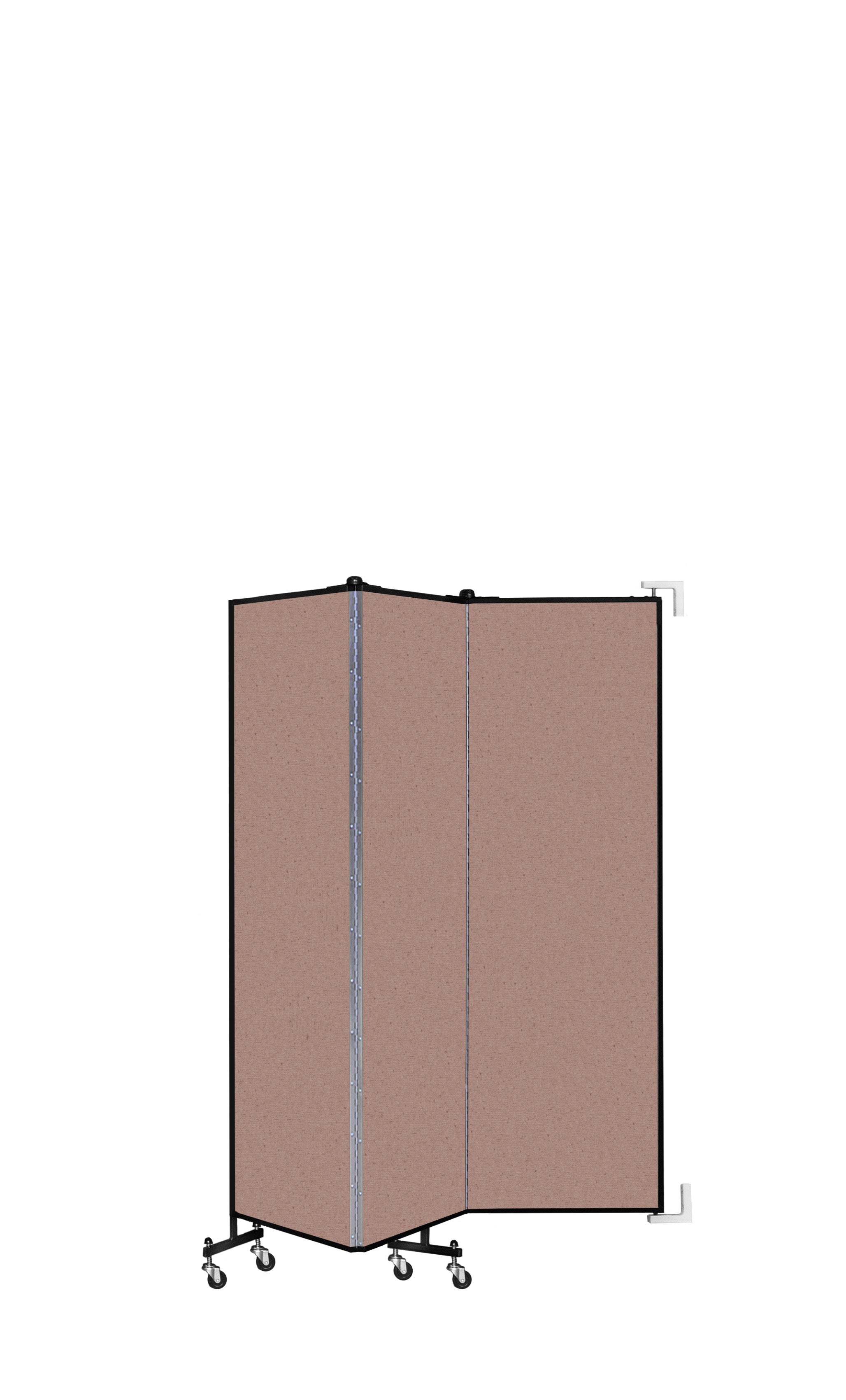 Wallmount Room Divider - 6'H x 5' 6"L - 3 Panel, Rasberry, Vinyl