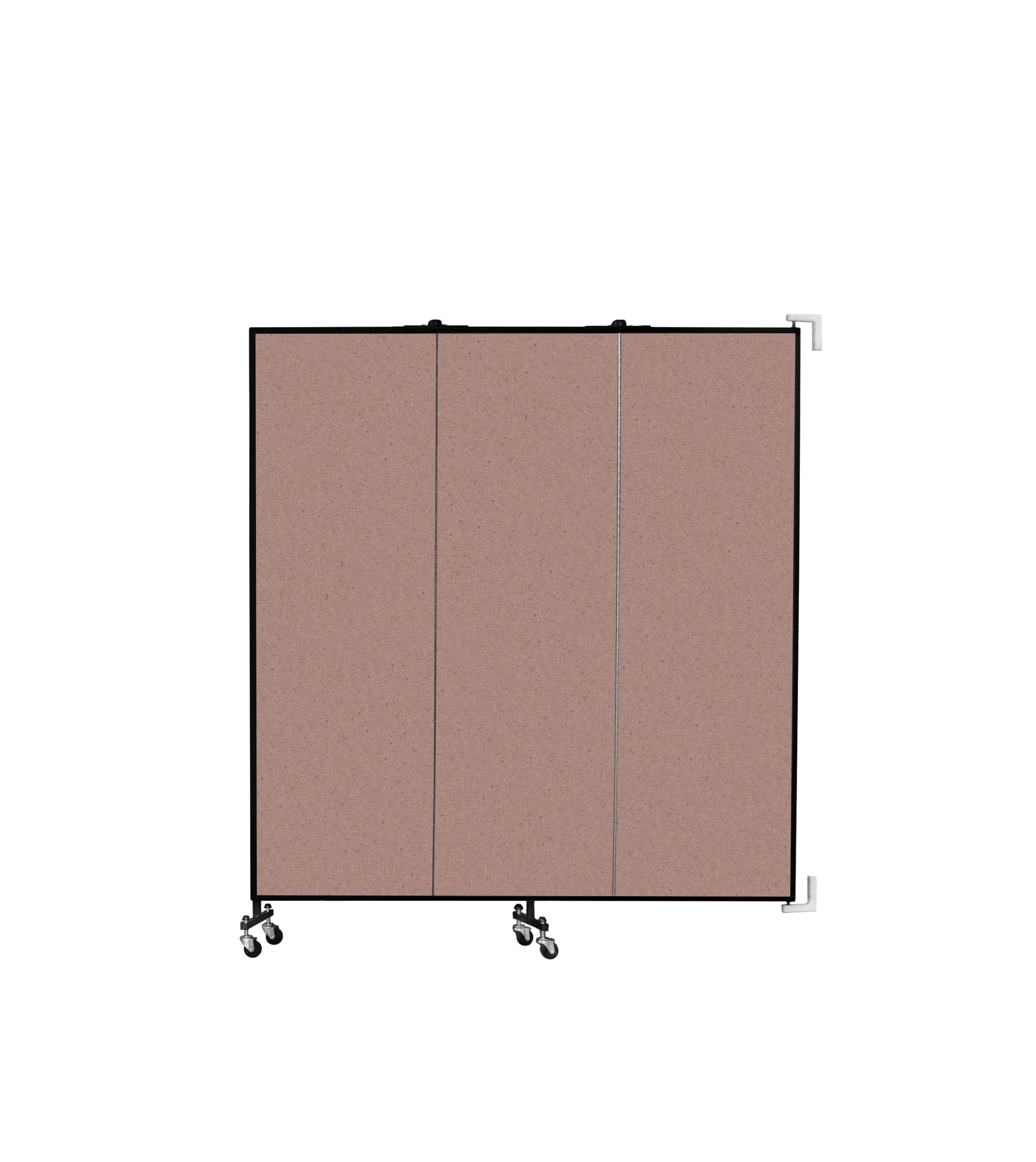 Wallmount Room Divider - 6'H x 5' 6"L - 3 Panel, Rasberry, Vinyl