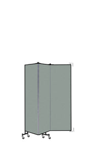 Wallmount Room Divider - 6'H x 5' 6"L - 3 Panel, Mint, Vinyl