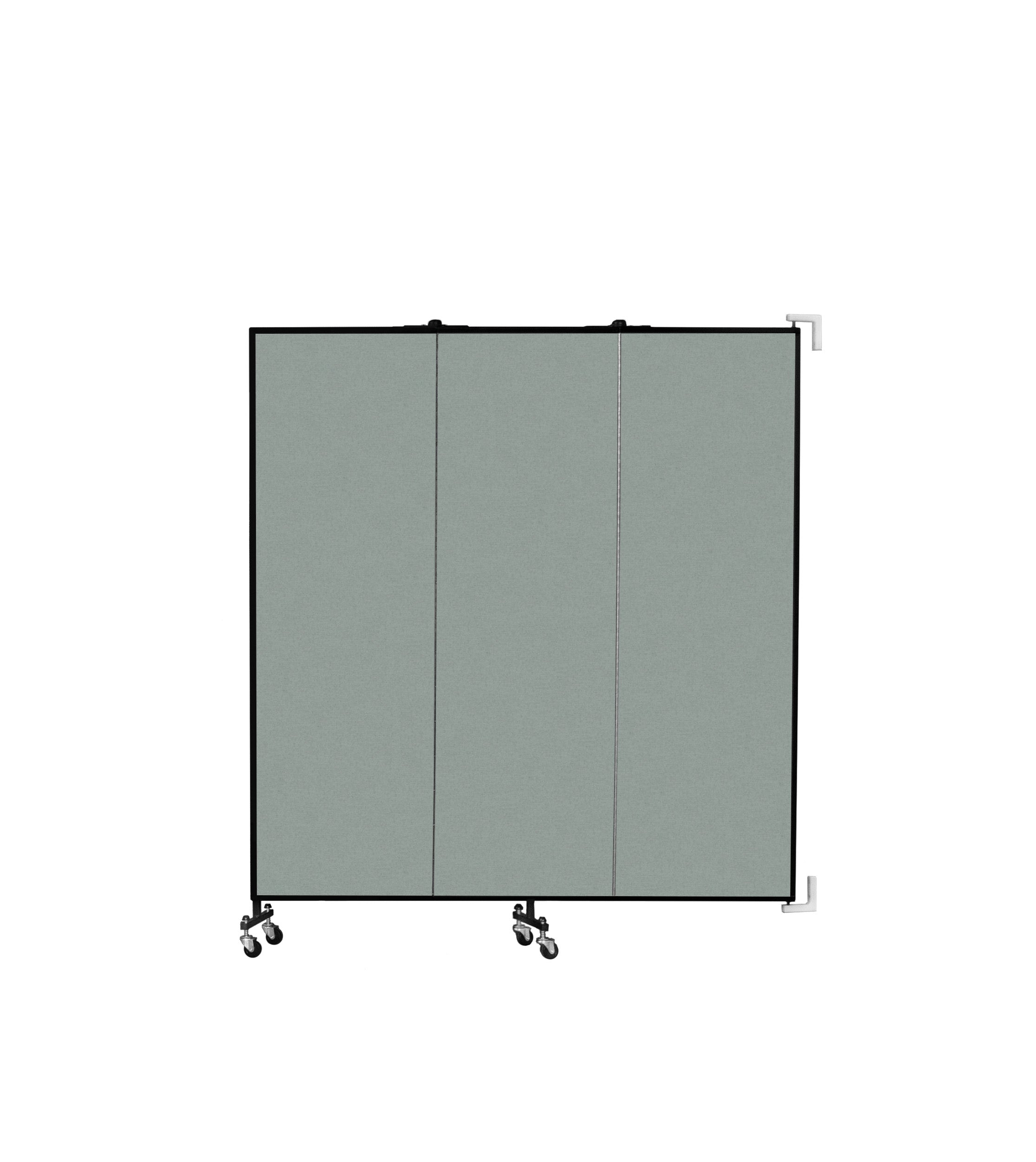 Wallmount Room Divider - 6'H x 5' 6"L - 3 Panel, Mint, Vinyl