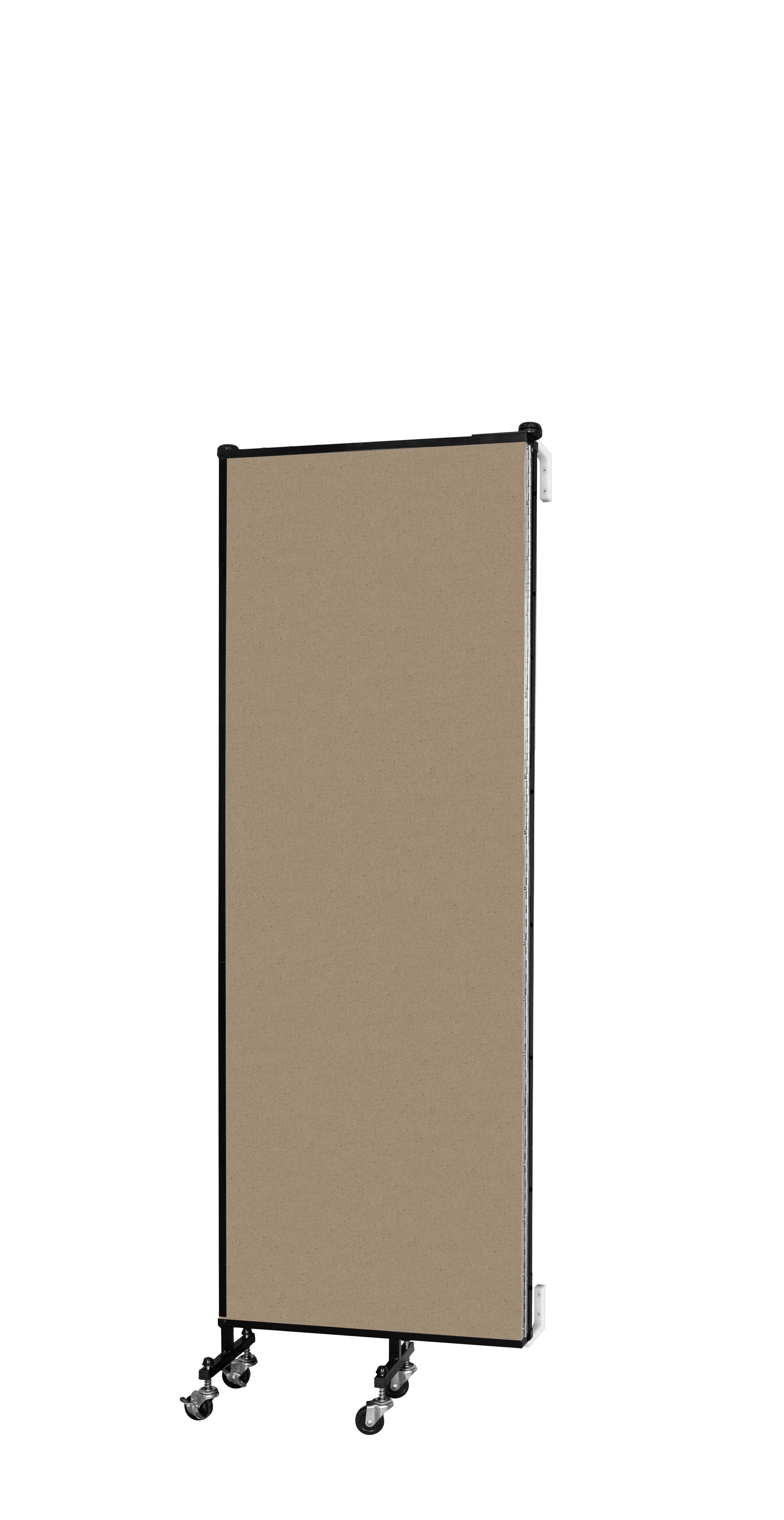 Wallmount Room Divider - 6'H x 5' 6"L - 3 Panel, Sandalwood, Vinyl