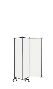 Wallmount Room Divider - 6'H x 5' 6"L - 3 Panel, Ice, Vinyl