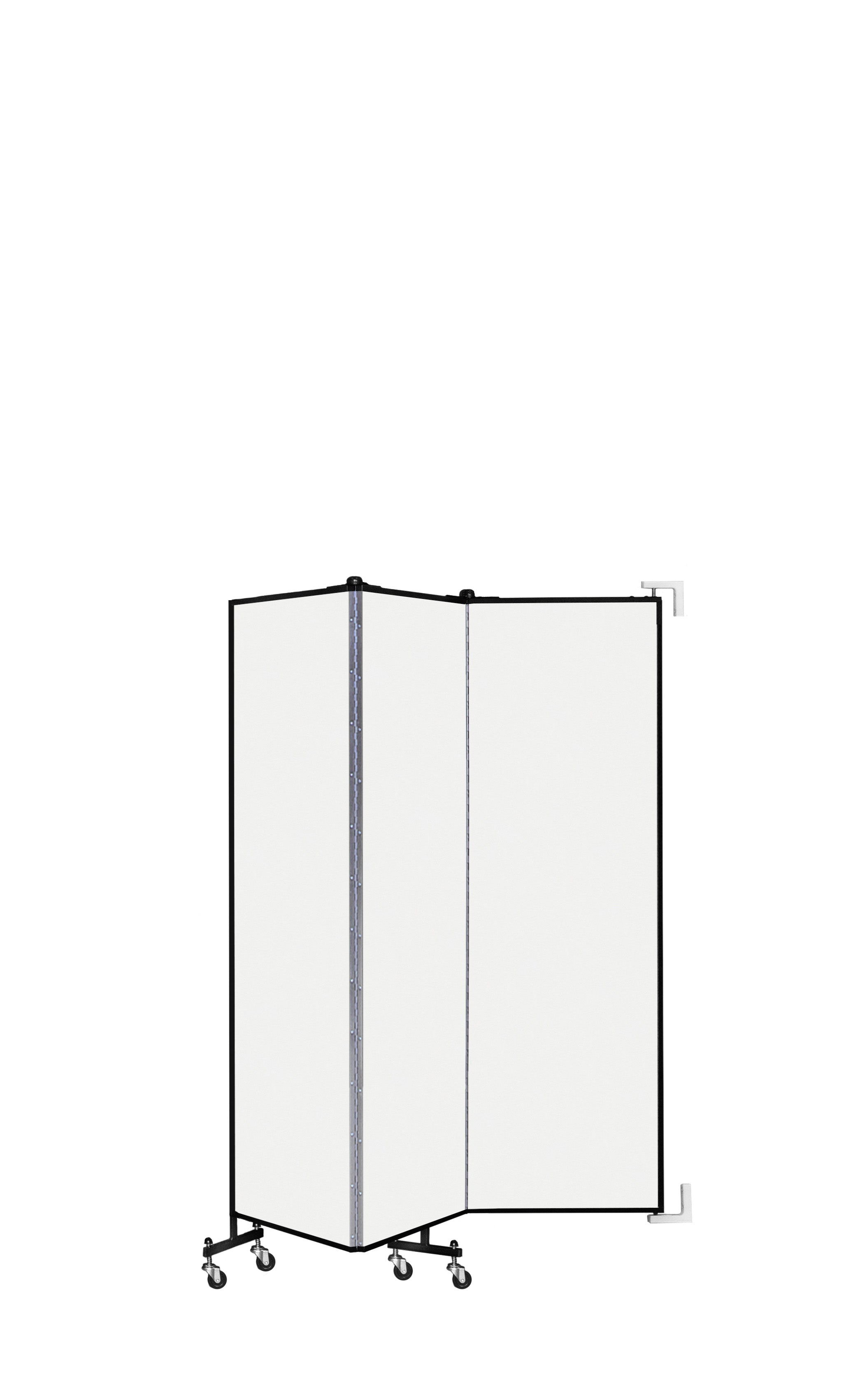Wallmount Room Divider - 6'H x 5' 6"L - 3 Panel, Ice, Vinyl