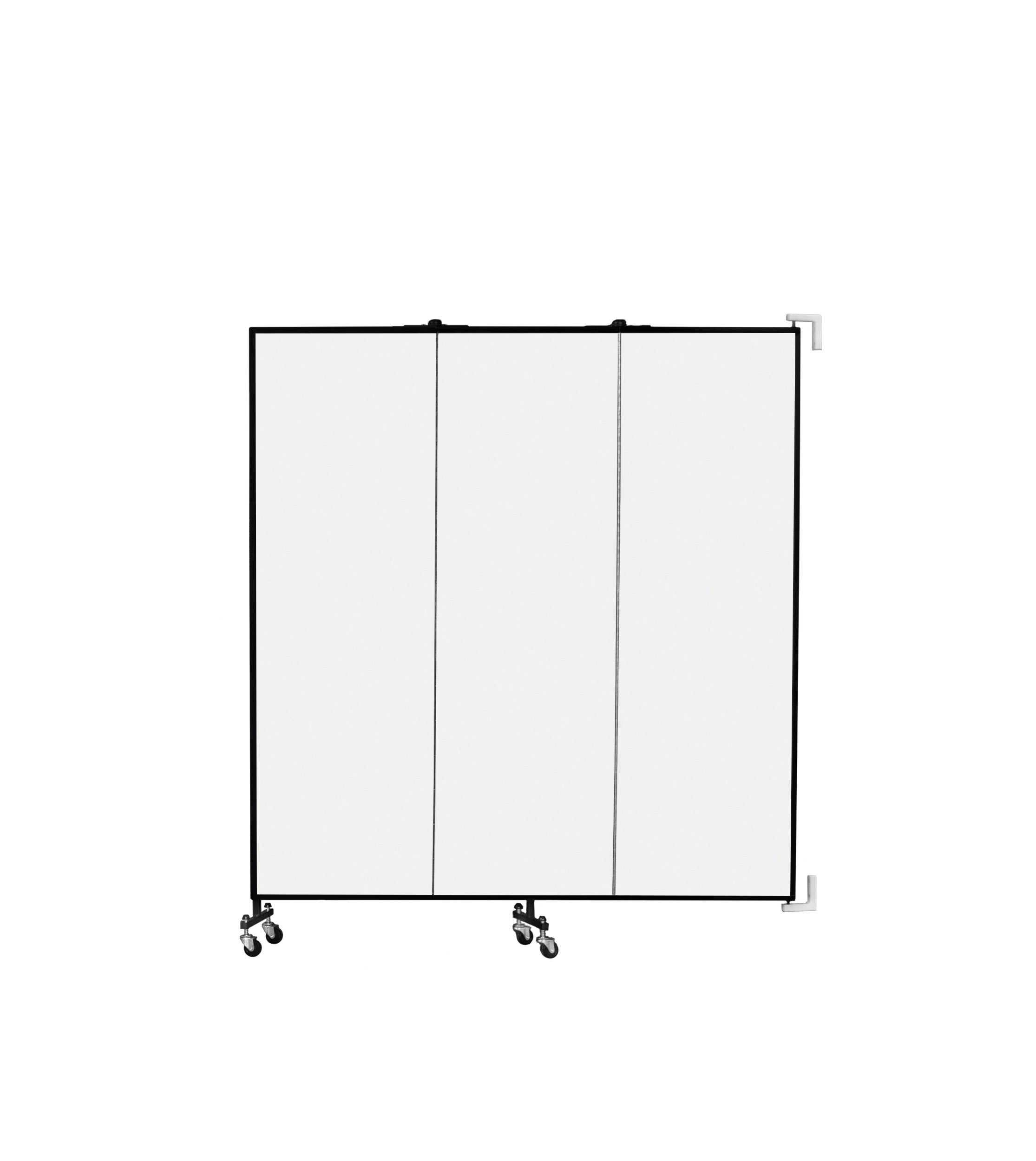 Wallmount Room Divider - 6'H x 5' 6"L - 3 Panel, Ice, Vinyl