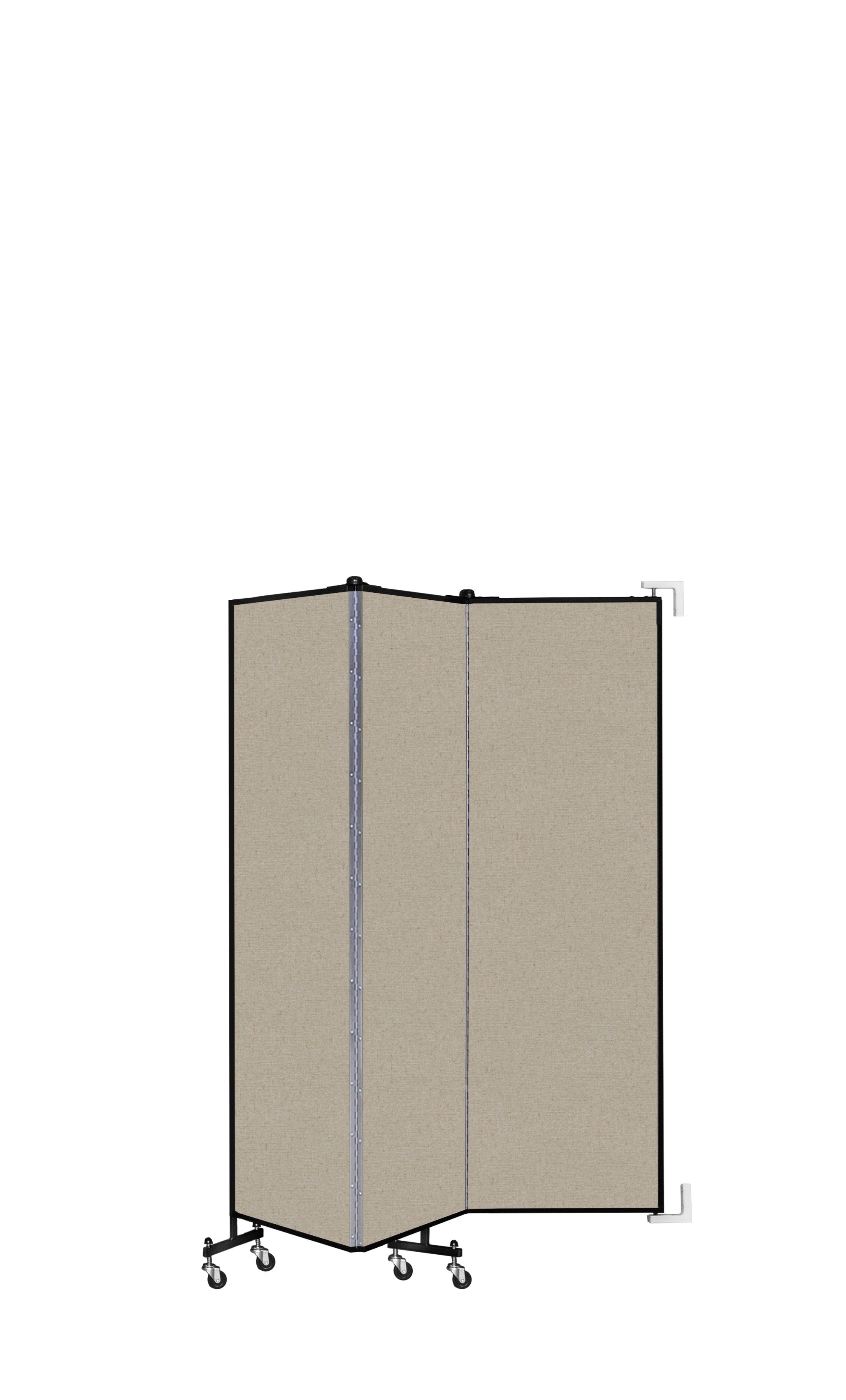 Wallmount Room Divider - 6'H x 5' 6"L - 3 Panel, Hazelnut, Vinyl