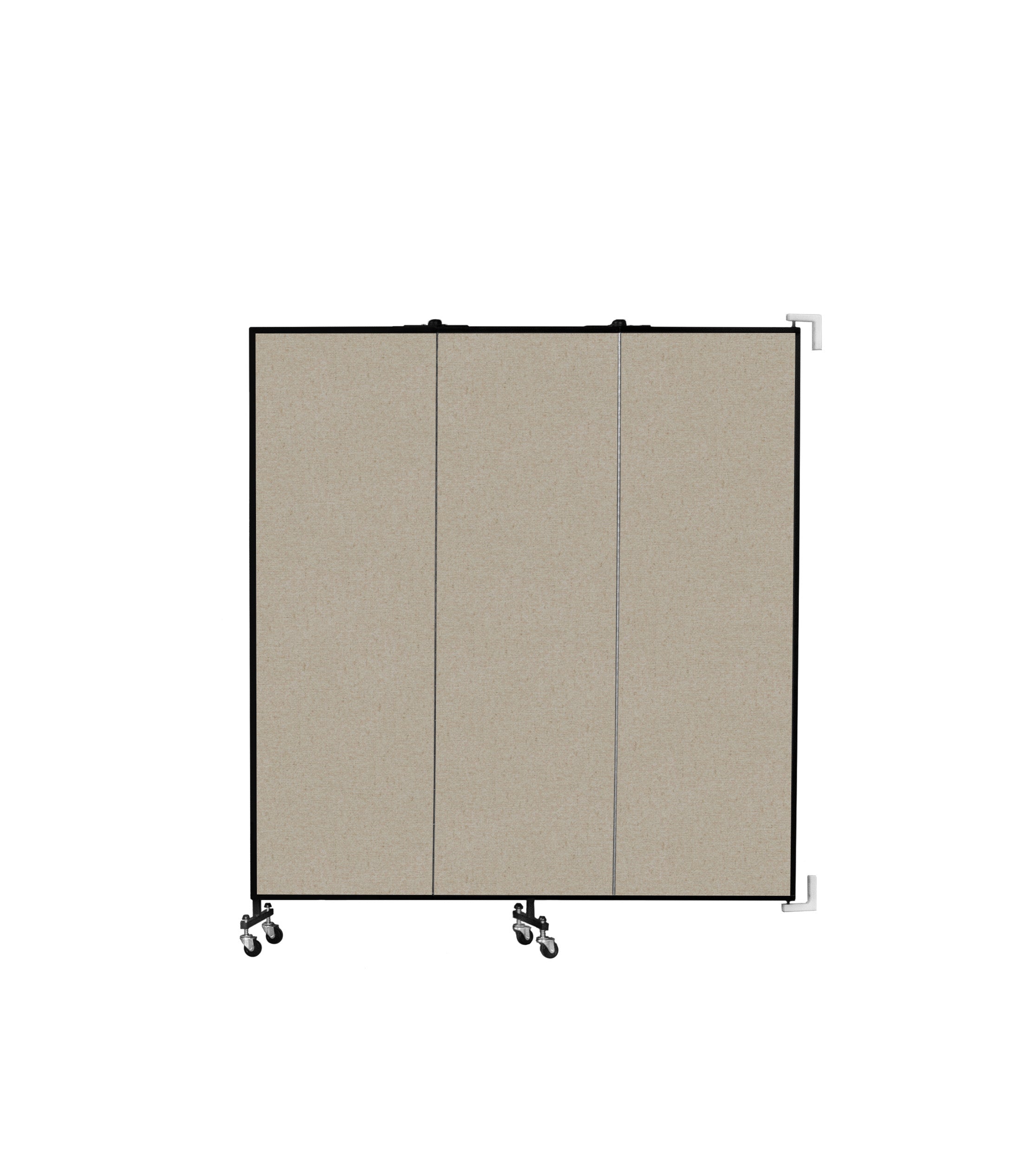 Wallmount Room Divider - 6'H x 5' 6"L - 3 Panel, Hazelnut, Vinyl