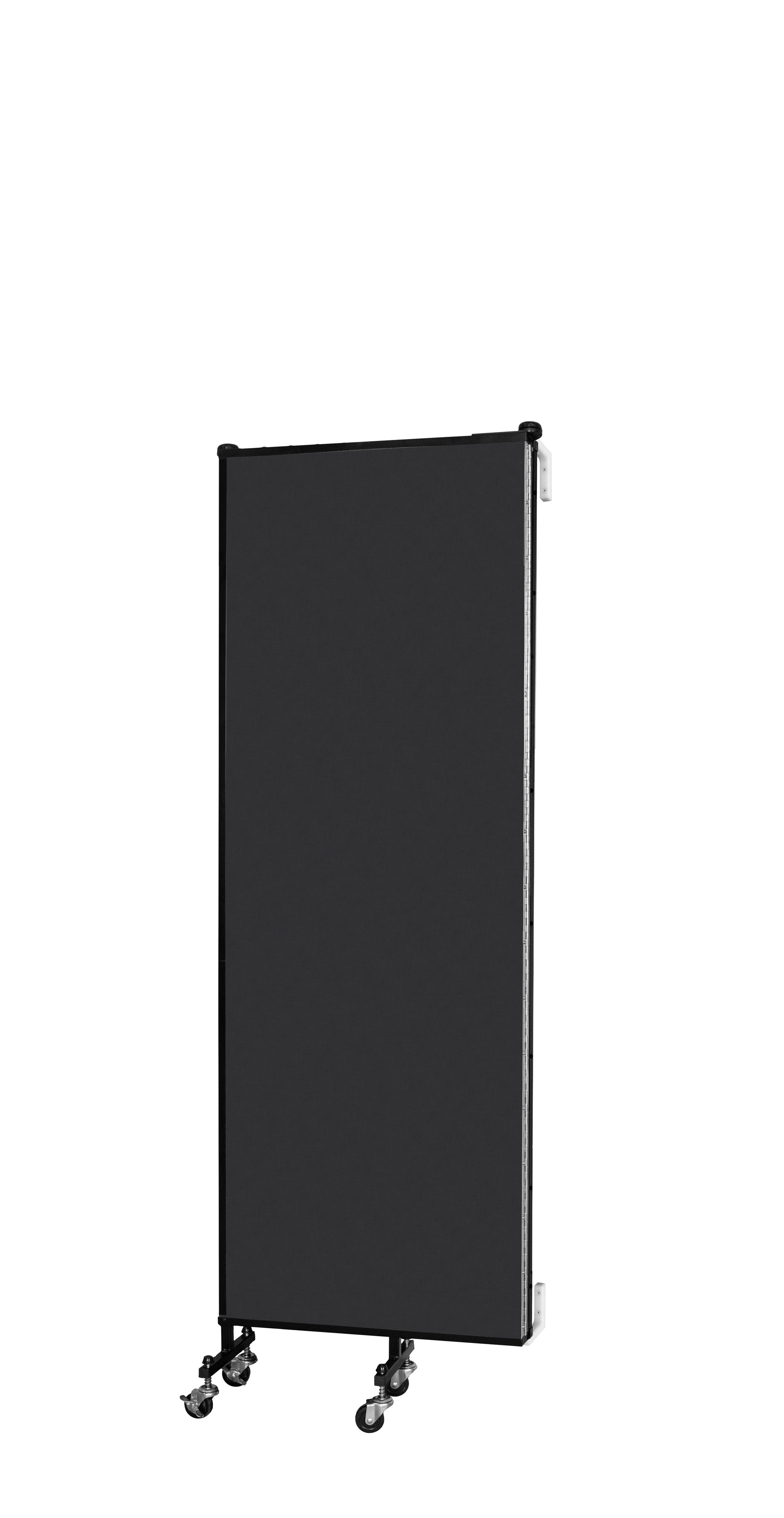 Wallmount Room Divider - 6'H x 5' 6"L - 3 Panel, Coal, Vinyl