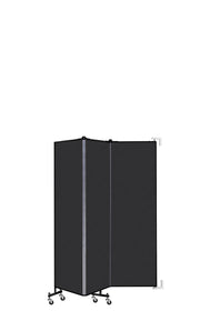 Wallmount Room Divider - 6'H x 5' 6"L - 3 Panel, Coal, Vinyl