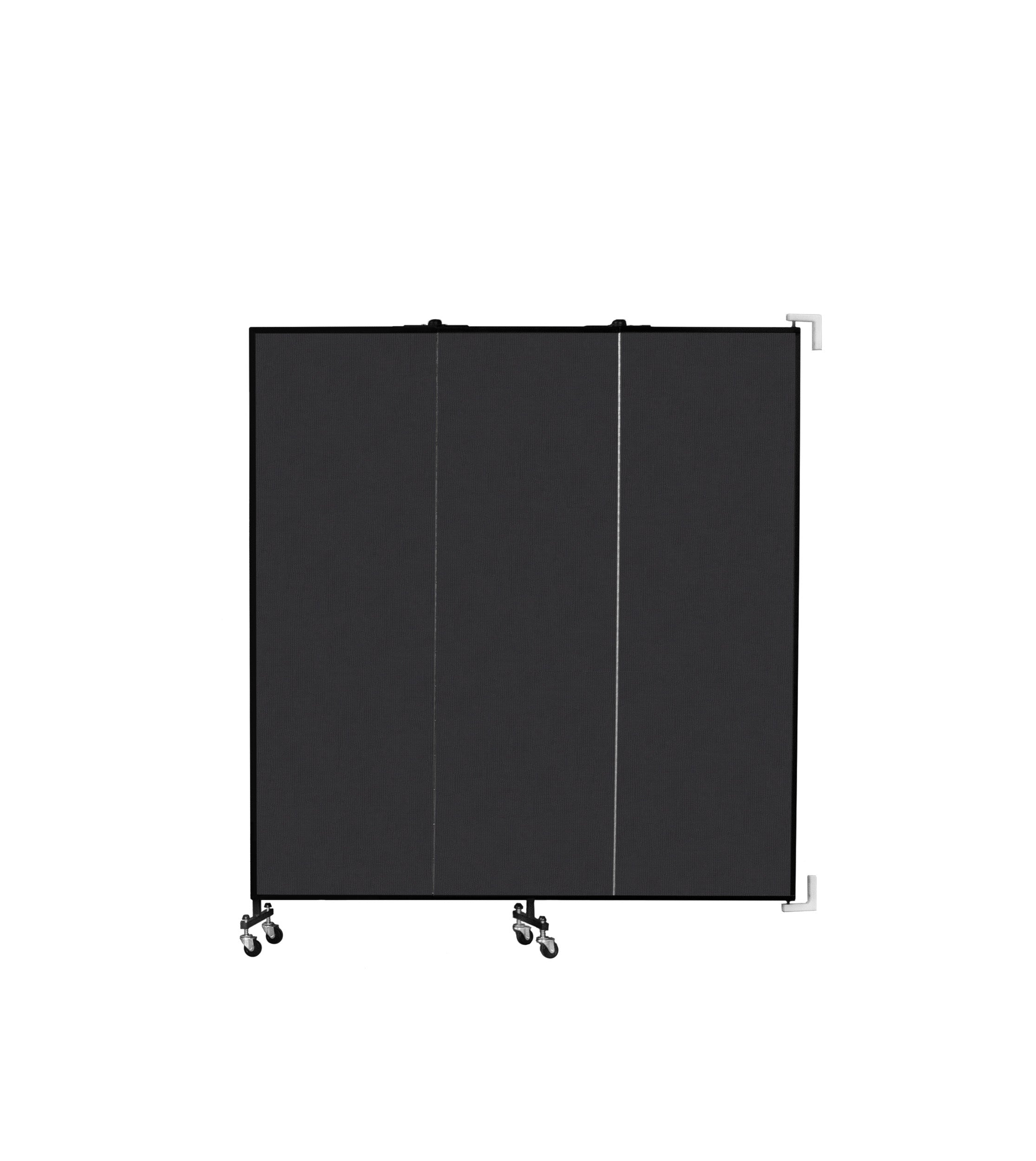 Wallmount Room Divider - 6'H x 5' 6"L - 3 Panel, Coal, Vinyl