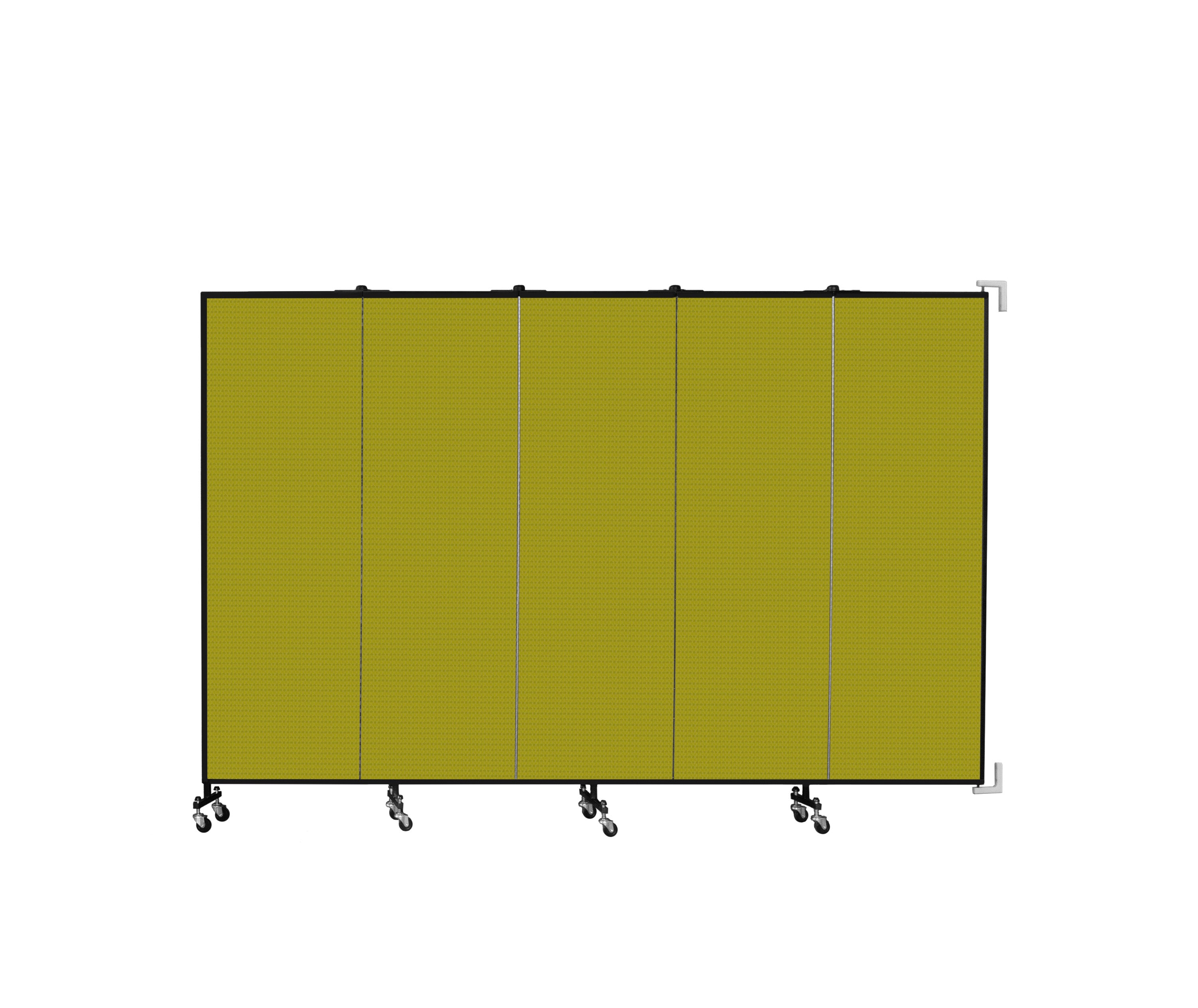 Wallmount Room Divider - 6'H x 9' 2"L - 5 Panel, Apple Green, Fabric
