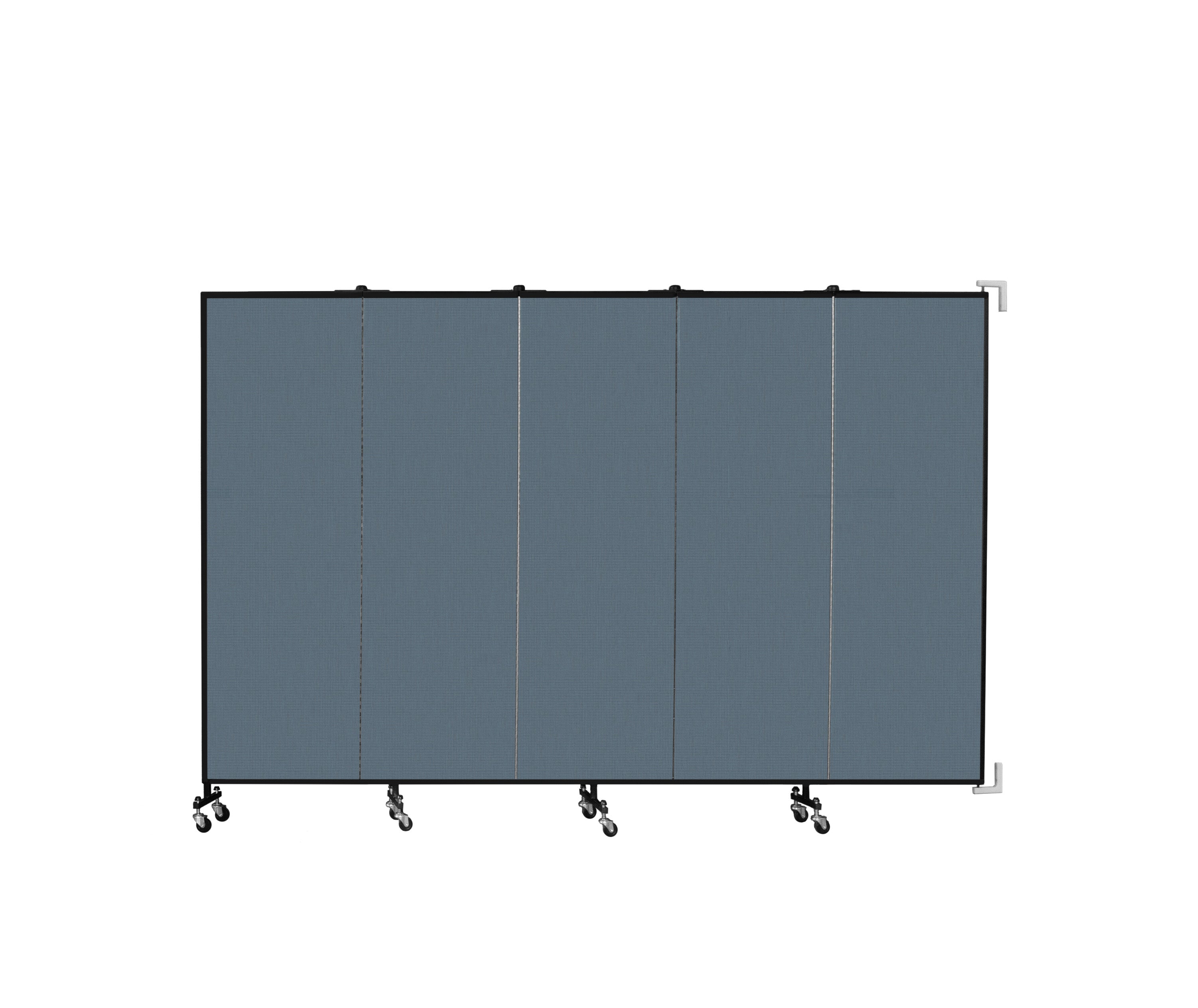 Wallmount Room Divider - 6'H x 9' 2"L - 5 Panel, Lake, Fabric