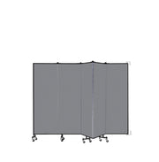 Wallmount Room Divider - 6'H x 9' 2"L - 5 Panel, Stone, Fabric