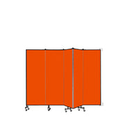 Wallmount Room Divider - 6'H x 9' 2"L - 5 Panel, Orange, Fabric