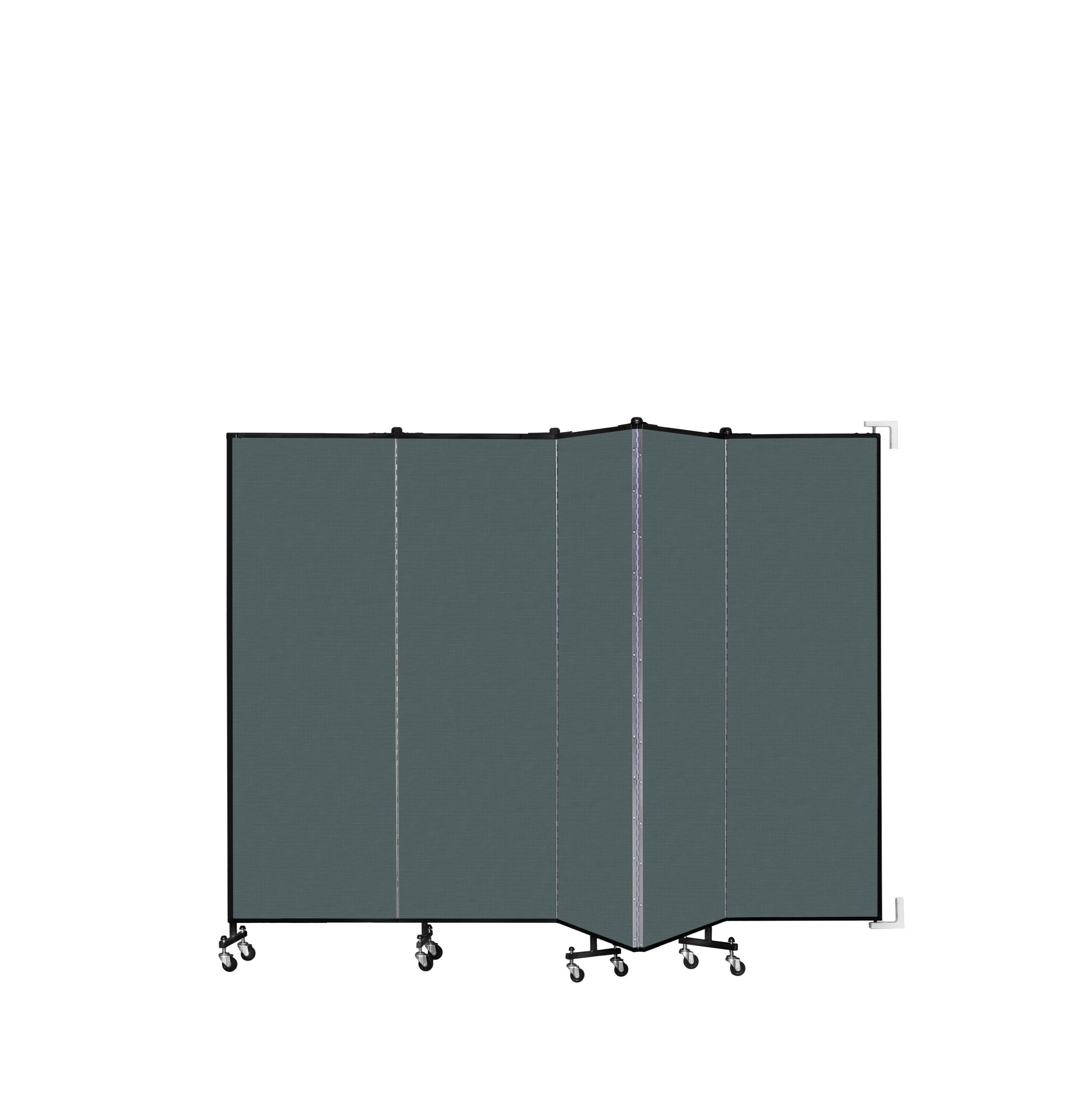 Wallmount Room Divider - 6'H x 9' 2"L - 5 Panel, Mallard, Fabric