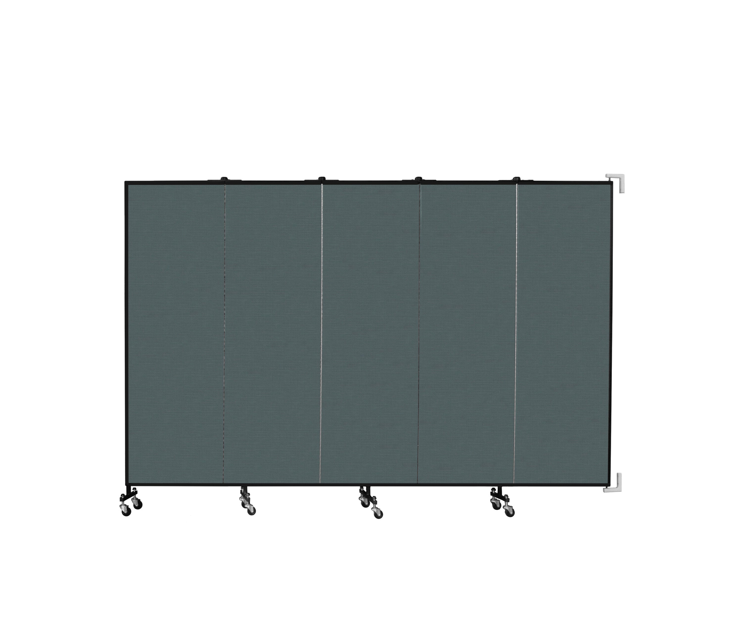 Wallmount Room Divider - 6'H x 9' 2"L - 5 Panel, Mallard, Fabric